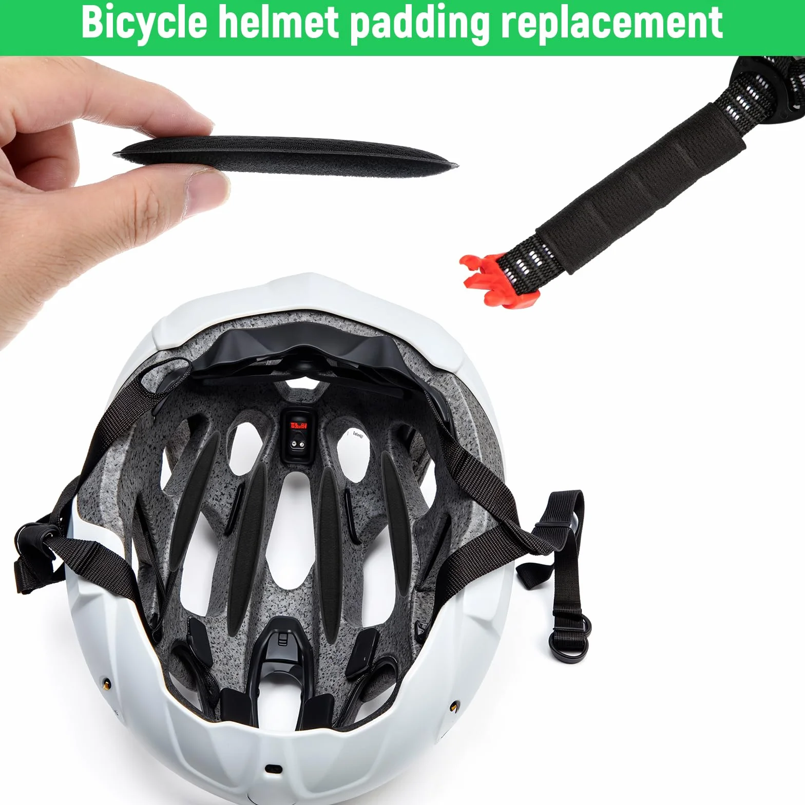 Zestaw 2 zapasowych poduszek na kask rowerowy, wyściółka wewnętrzna