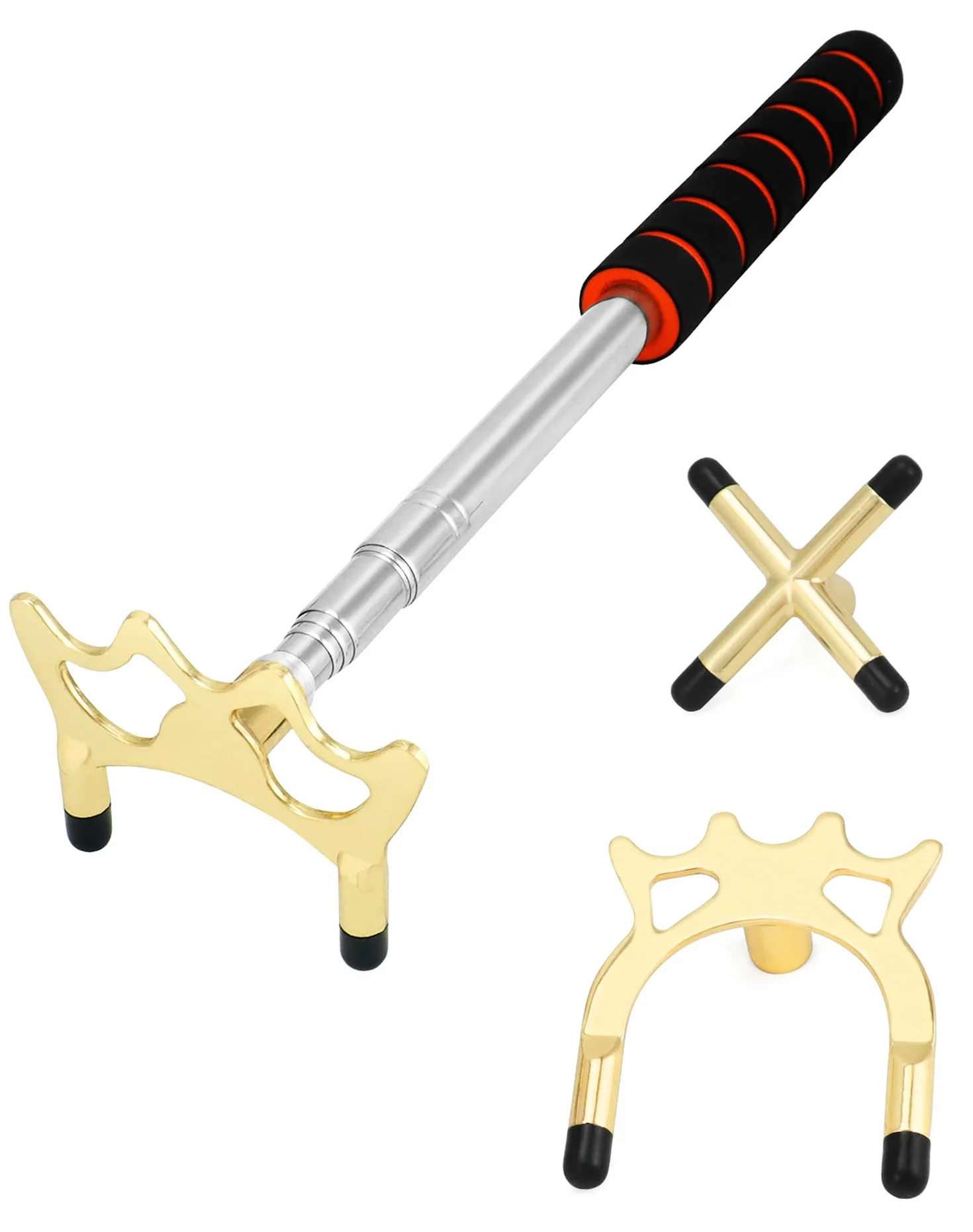 QWORK® wysuwany mostek bilardowy 1ueu z 3 odłączanymi mosiężnymi mostkami, akcesoria bilardowe, 35~150 cm