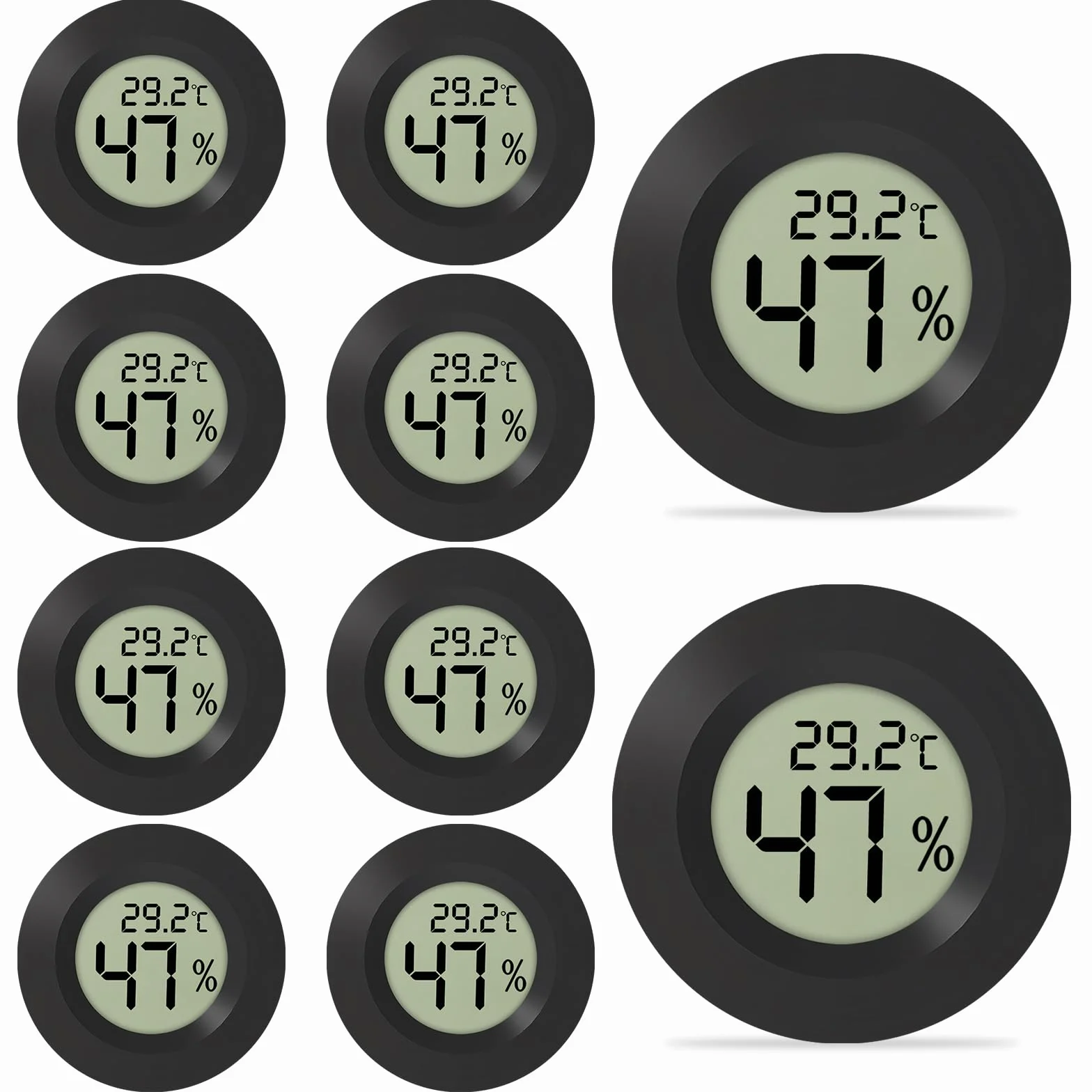 Termometr i higrometr Mini LCD Cyfrowy: WIYETY 10 sztuk, miernik temperatury i wilgotności do wnętrz, miernik wilgotności wewnątrz-na zewnątrz, termo-higrometr do biura, salonu, szklarni, lodówki
