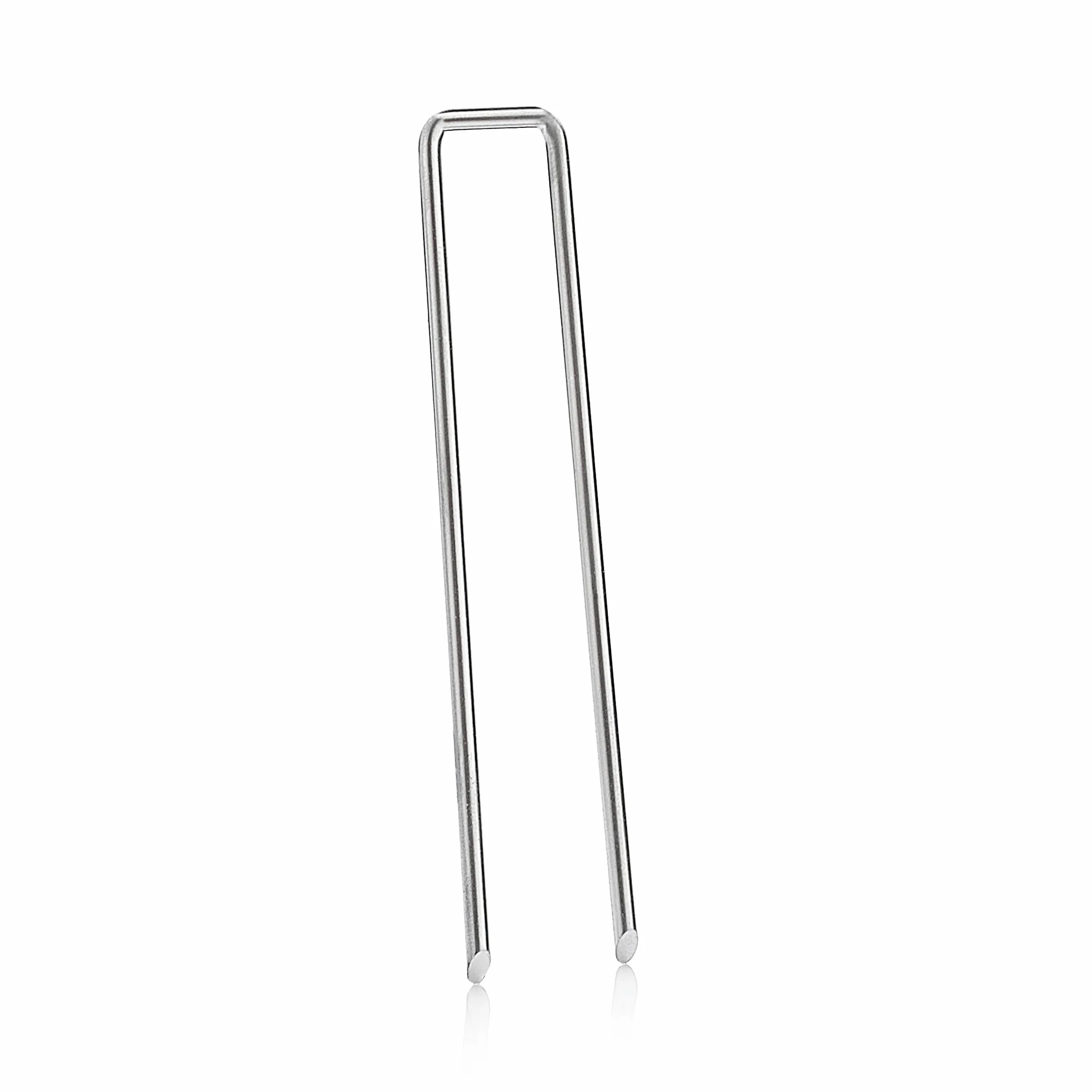 GardenMate - kotwy gruntowe ocynkowane 100 szt. - dł. 100 mm, szer. 13 mm, Ø 2,9 mm - kotwy mocujące ogrodowe z ocynkowanej stali - śledzie - do mocowania włókniny i sztucznych trawników