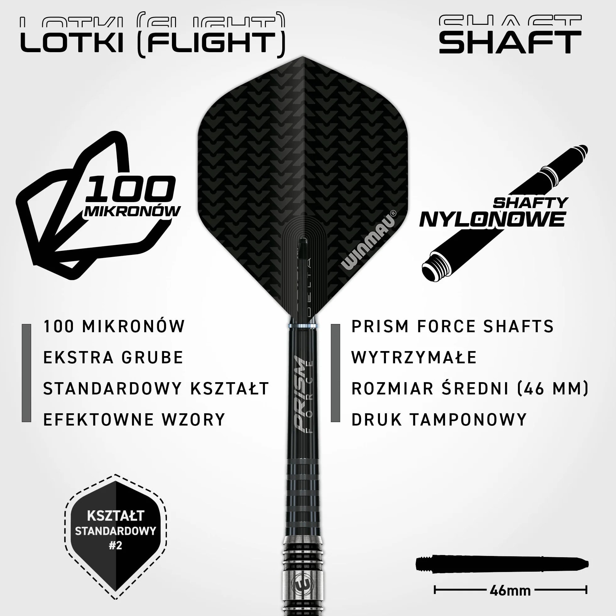WINMAU Seria Blackout 90% rzutki wolframowe zestaw z lotkami i trzonkami 16 g 18 g 21 g 22 g 23 g 24 g