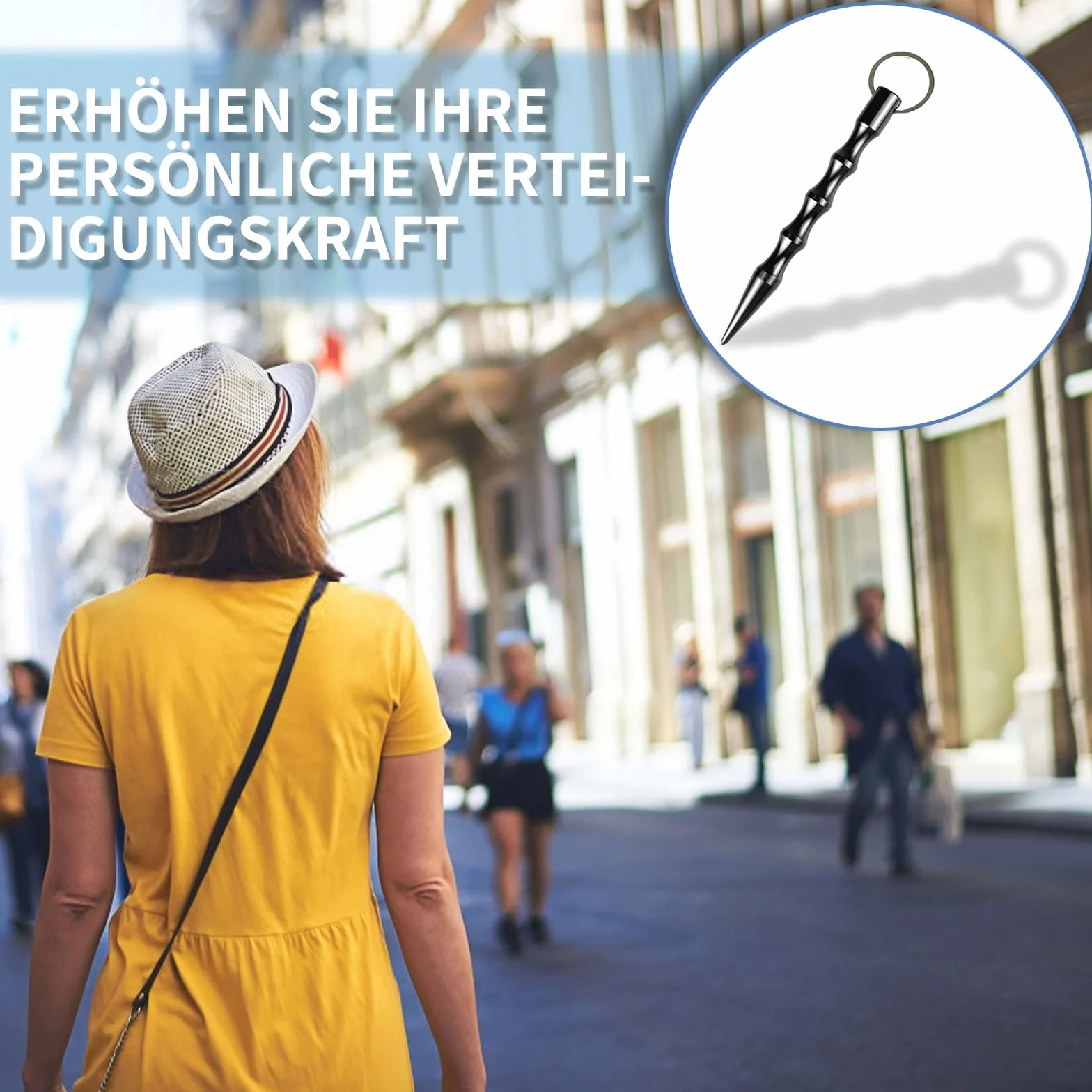 FlyWave Kubotan Breloczek do Kluczy do Samoobrony - Broń Obronna dla Kobiet, Lekki i Ergonomiczny, Legalny i Skuteczny