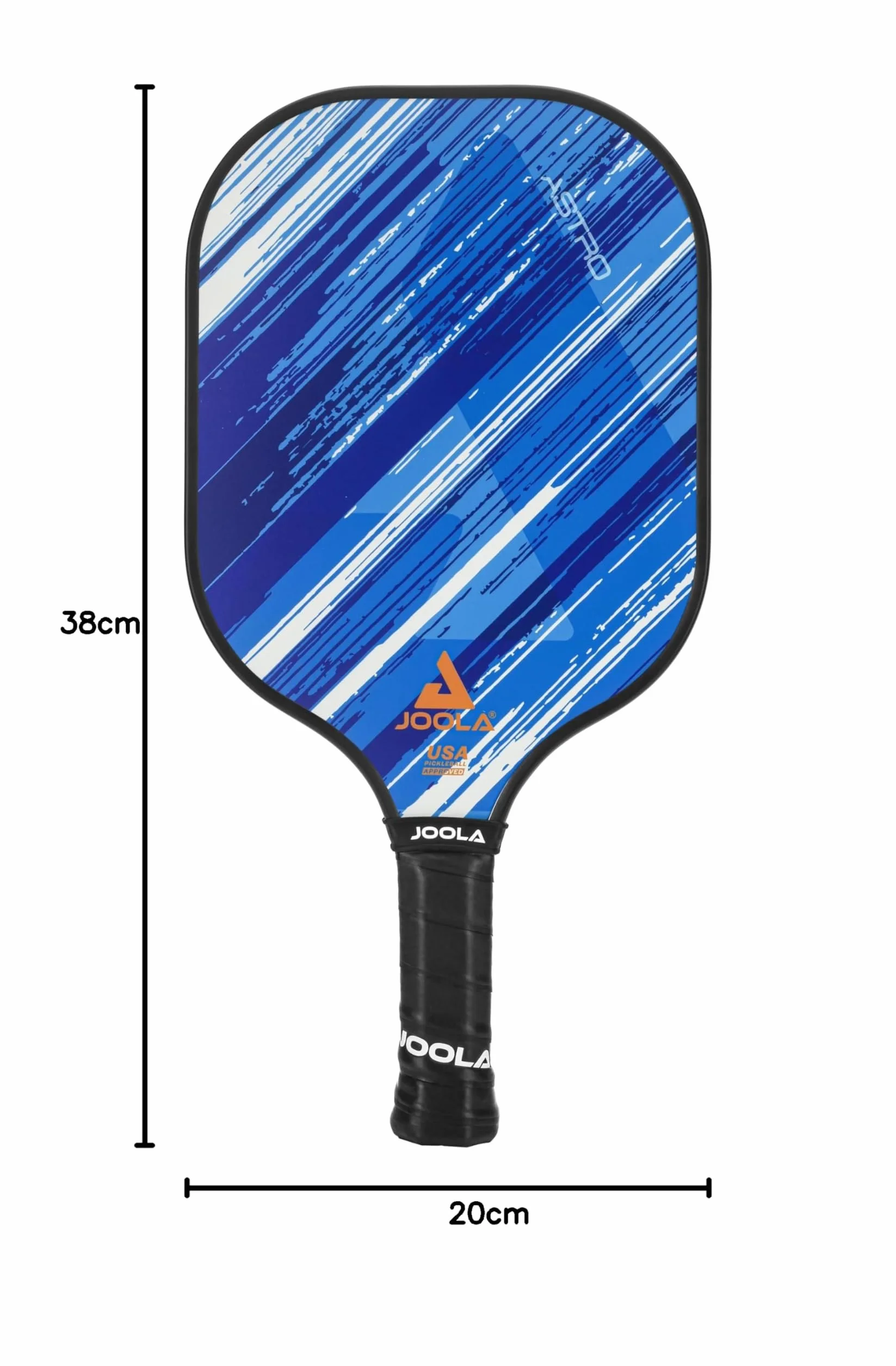 JOOLA Kij do pickleball, Astro 12, kij do pickleball z powierzchnią z włókna szklanego, rdzeniem polimerowym i certyfikatem USAPA – idealny dla początkujących i graczy rekreacyjnych, niebieski, 38 x