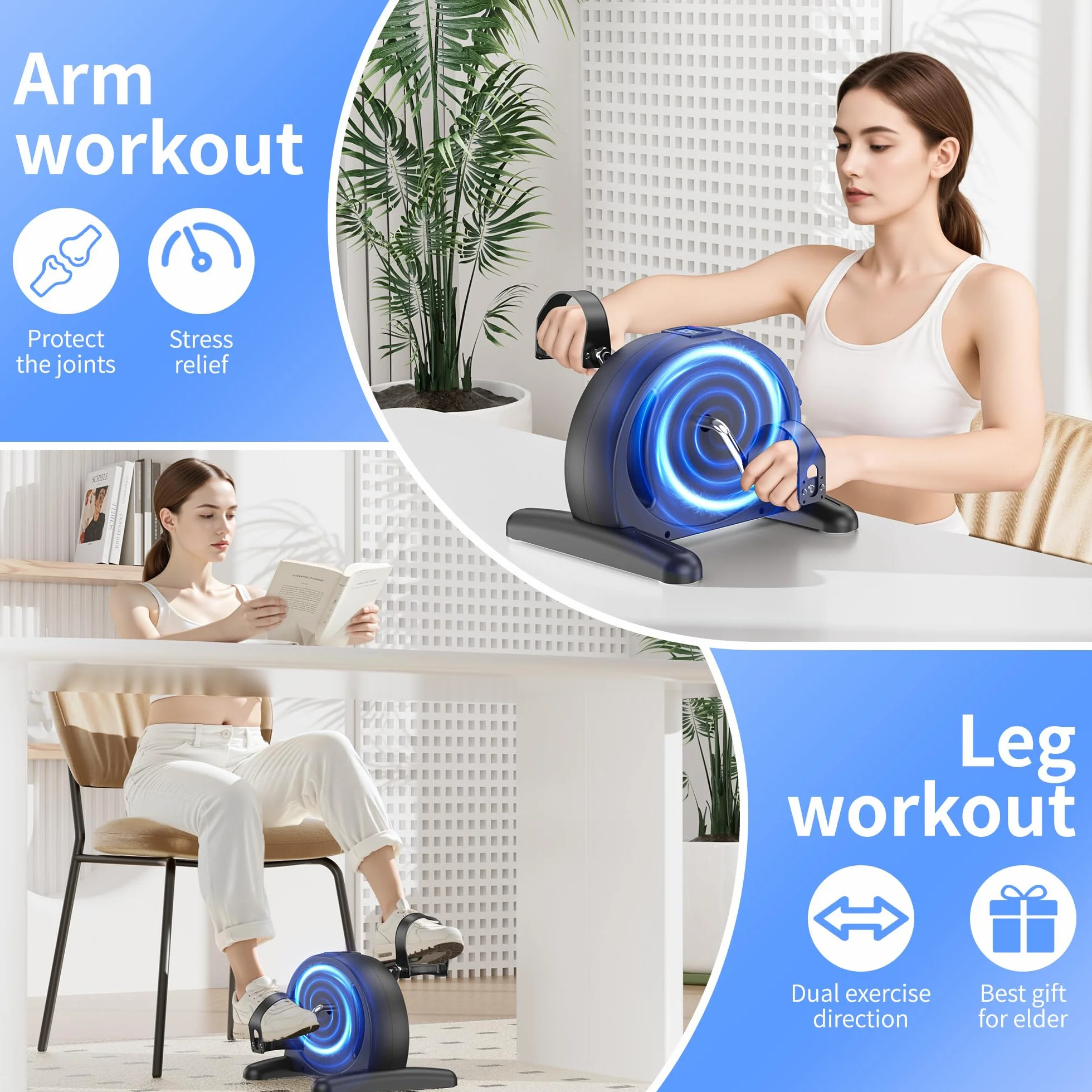 Mini rower domowy, trenażer nóg z regulowanym oporem