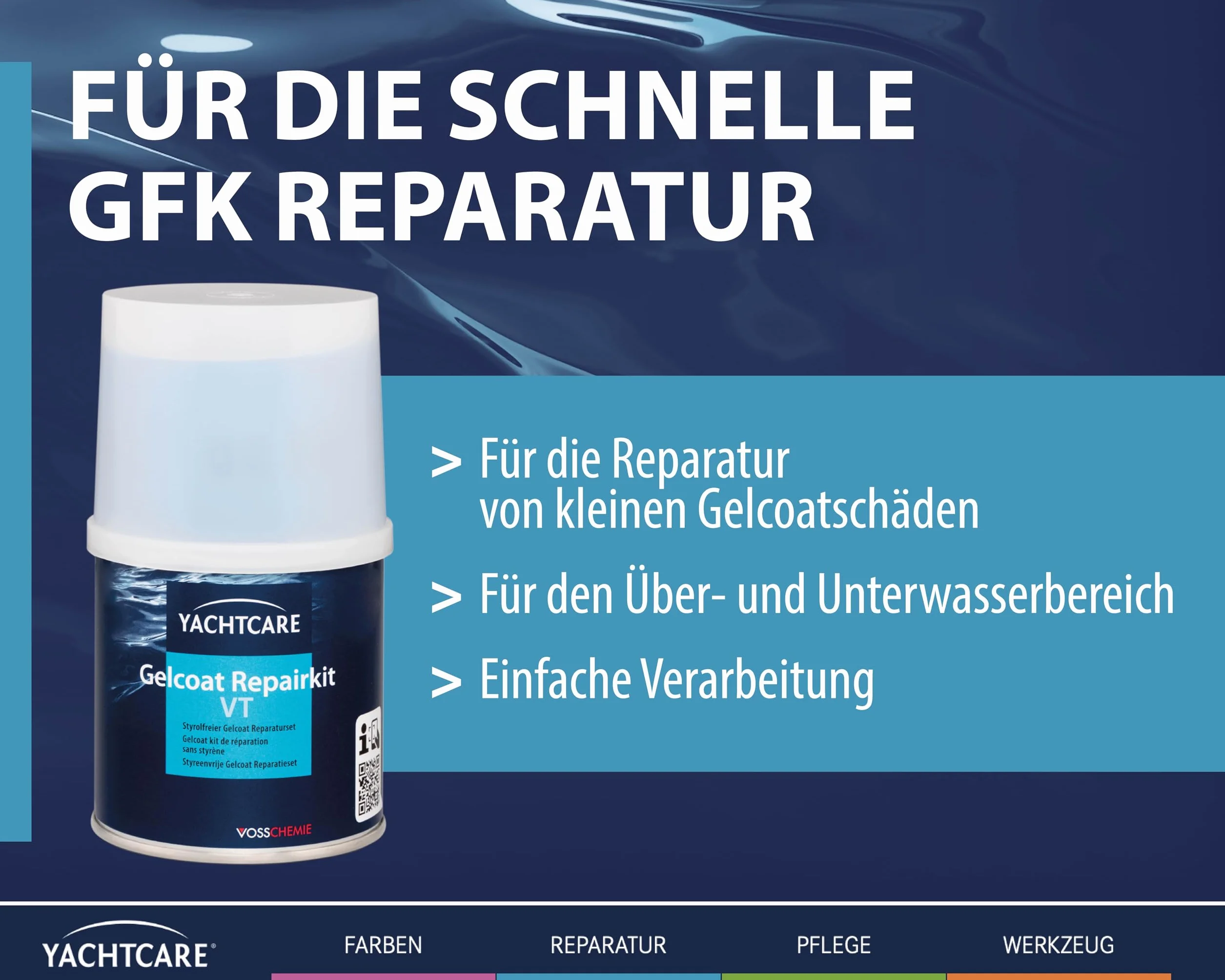 Yachtcare Gelcoat Repair Kit 200 g – do niezawodnej naprawy uszkodzeń żelowych