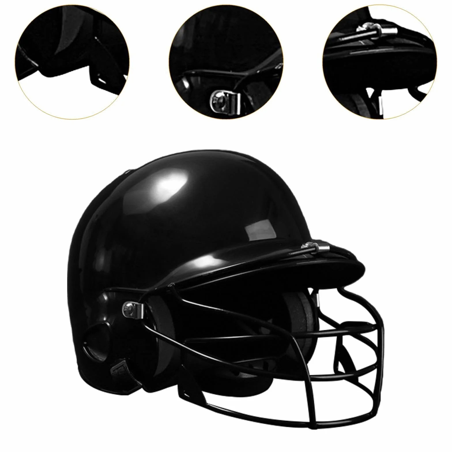 Kask baseballowy z maską na twarz czerwony 31x21x21 cm