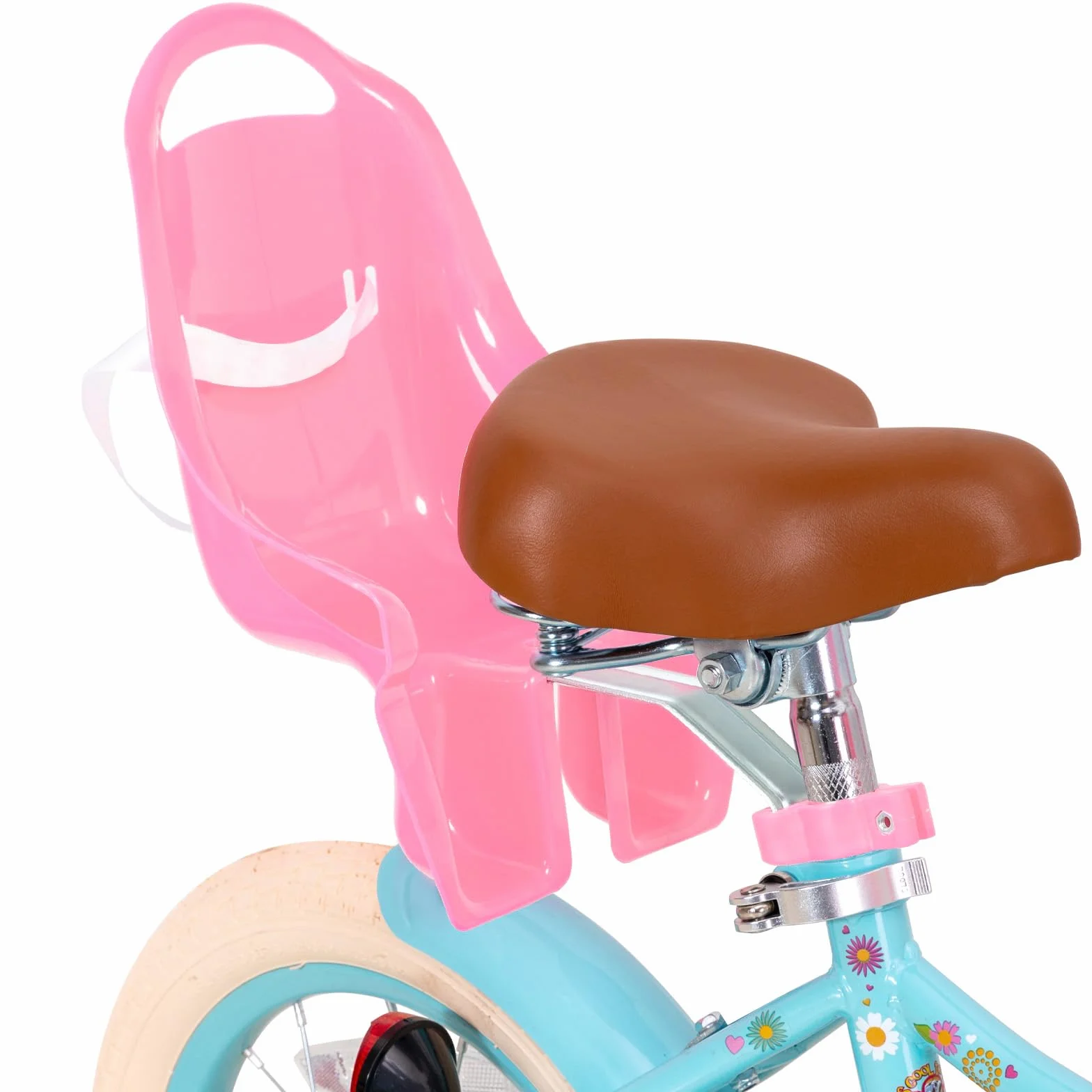 JOYSTAR Little Daisy 12/14/16" rower dziecięcy dla dziewczynek z kółkami podporowymi, koszem, niebieski różowy biały