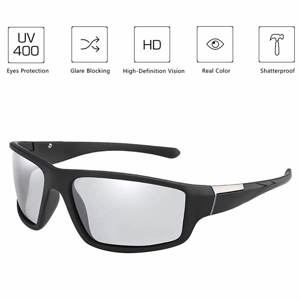 Fotochromowe polaryzacyjne okulary przeciwsłoneczne UV400 do sportów