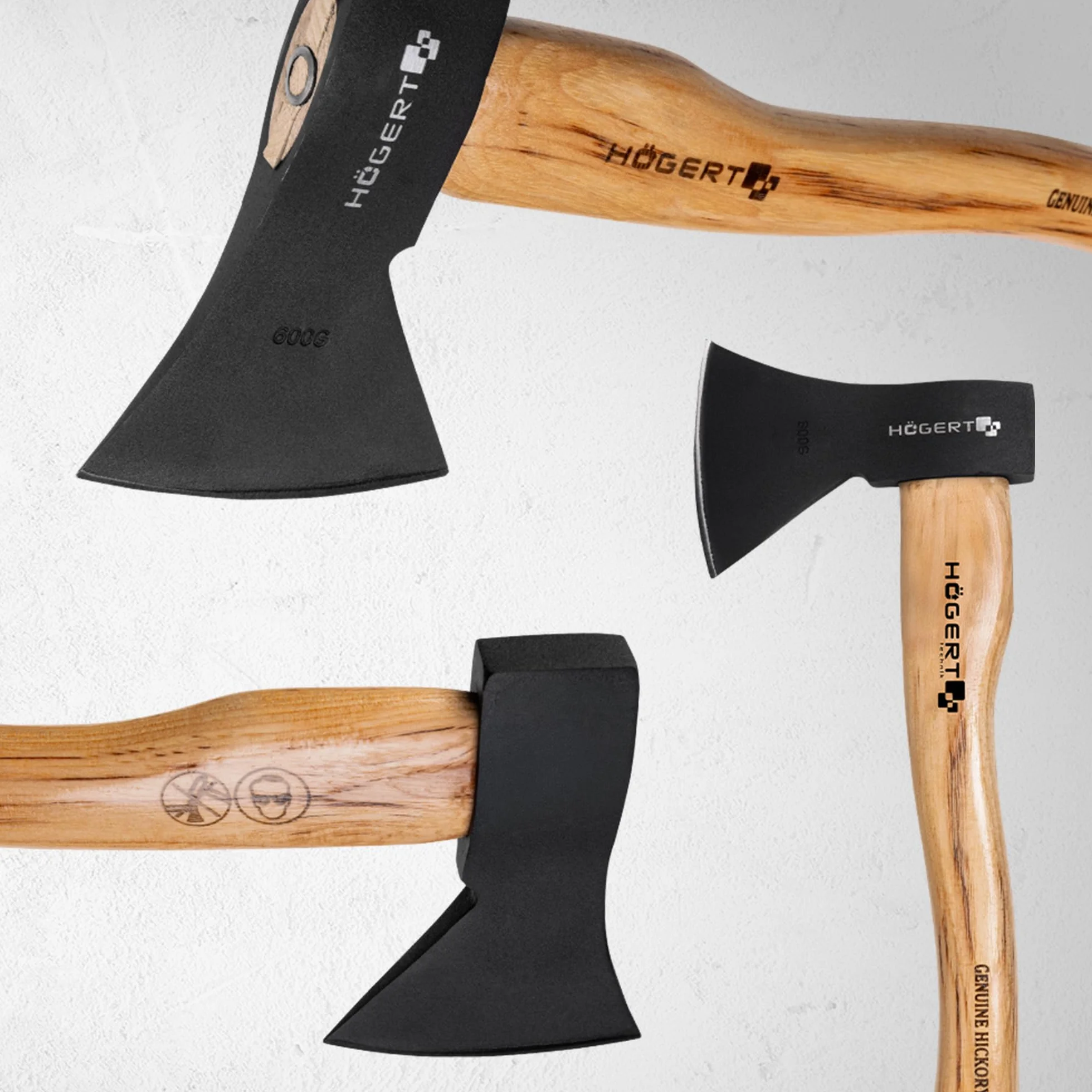 HÖGERT TECHNIK Siekiery 1000 g z drewnianym trzonkiem – siekiera wielofunkcyjna do rozłupywania i siekania, ergonomiczny uchwyt z drewna hikorowego, hartowany liść 47-55 HRC, z mocowaniem na klinie,