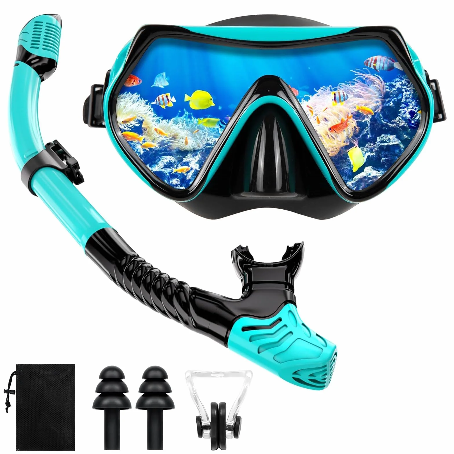 Zestaw do snorkelingu sucha maska z fajką ochrona przed zaparowaniem panoramiczny widok 180°