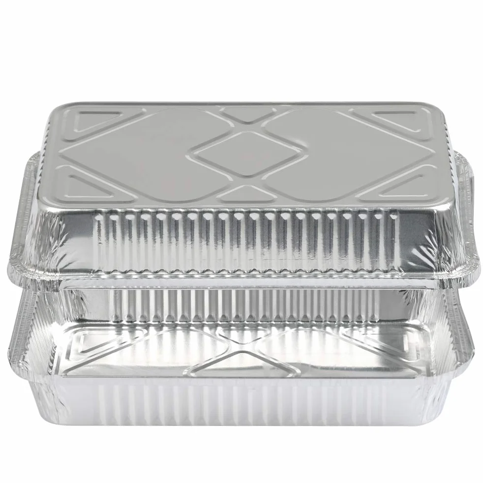 FOCCTS 25 szt. aluminiowych tacek do grillowania, zaczerwienień, pieczenia, zamrażania i przechowywania dużych pojemników na żywność z folii aluminiowej 31 cm x 21 cm x 5 cm