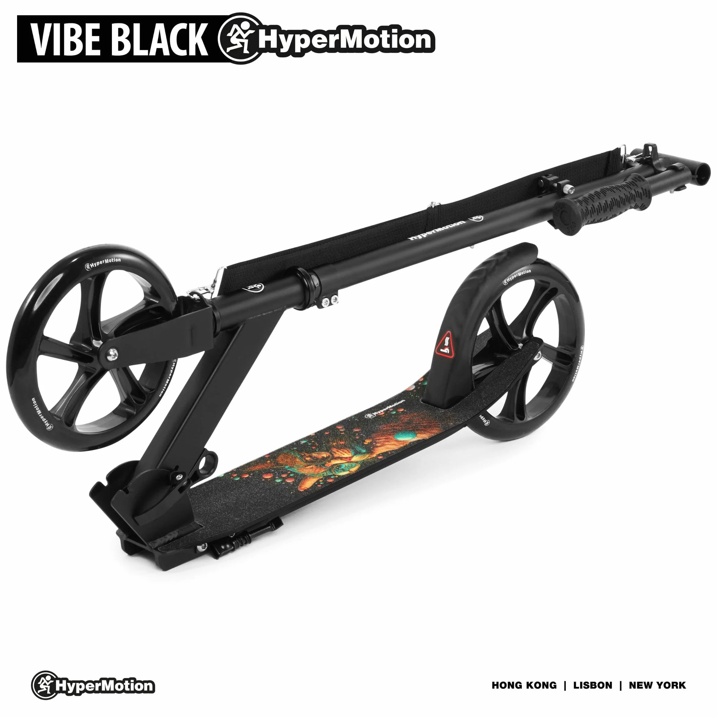 HyperMotion Hulajnoga Dwukołowa VIBE dla Dzieci 7+ i Młodzieży, Aluminium, Składana, Regulowana Wysokość Kierownicy, Łożyska ABEC-7, Koła 200 mm