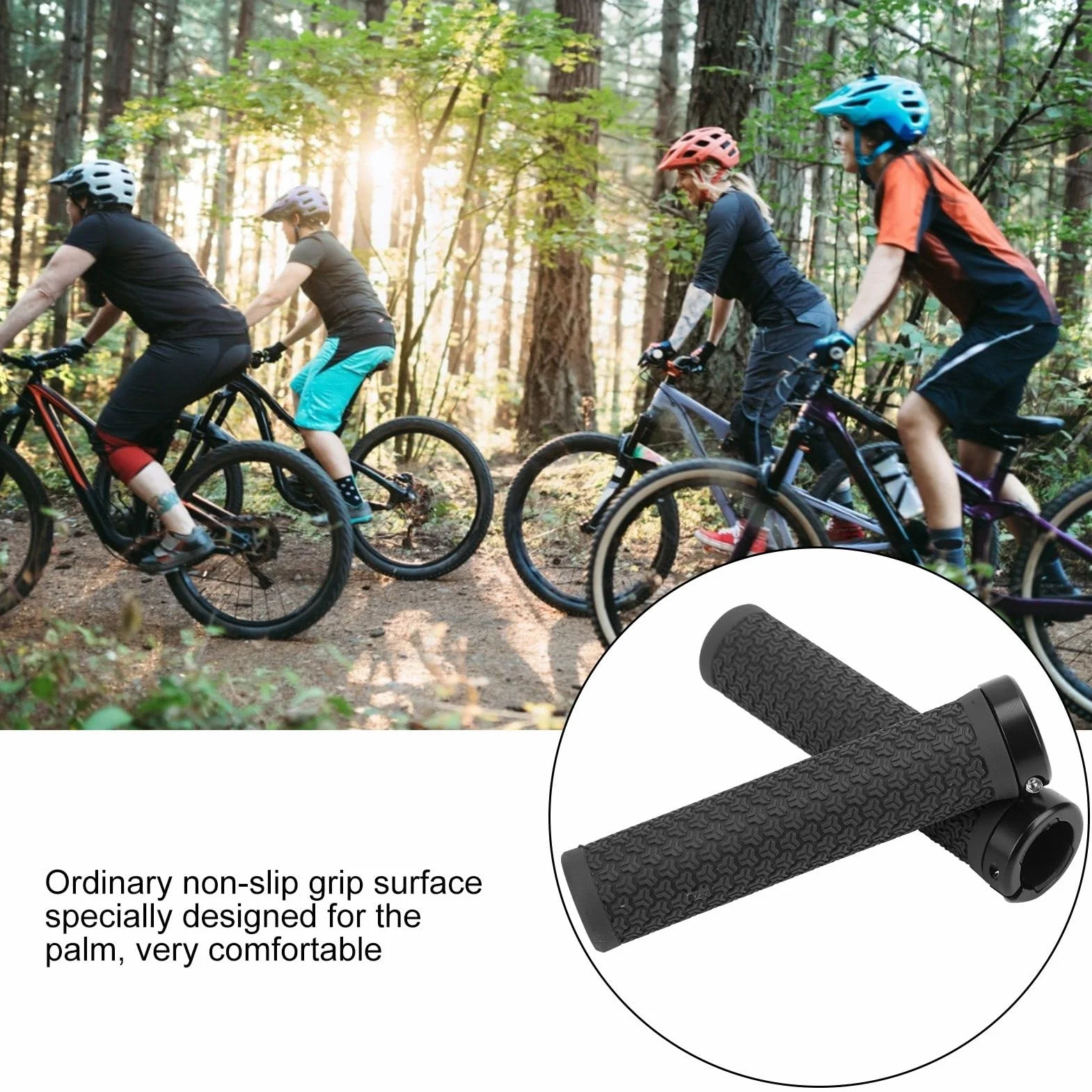 Uchwyty MTB z pojedynczą blokadą Antypoślizgowe Gumowe Amortyzujące do Roweru Górskiego Enduro