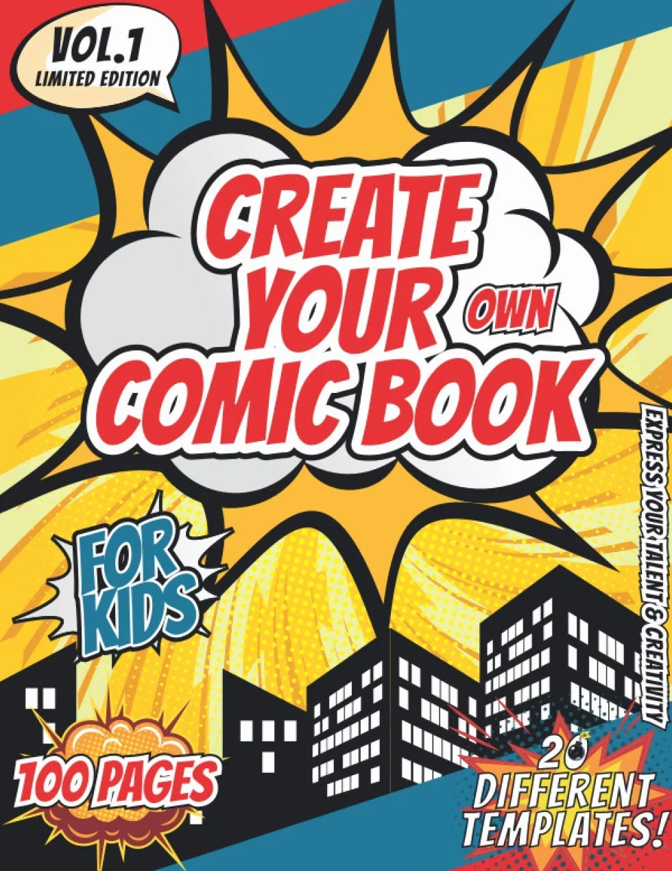 Create Your Own Comic Book: Blank Comic Book With a variety and Multi templates 2-9 Panel Layout - Large 8.5" x 11" /100 Pages Notebook and Sketchbook for Kids and teens