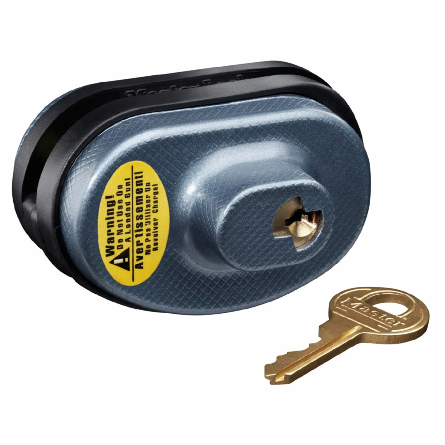 Master Lock 90DSPT Blokada Spustu na Klucz z Kłódką do Broni, 5,7 x 3,5 x 4 cm, Szara