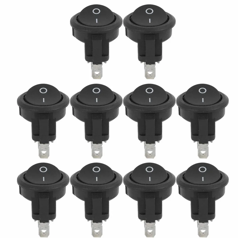 Okrągły przełącznik kołyskowy ON-OFF 2-pozycyjny 23mm czarny 3 Pin