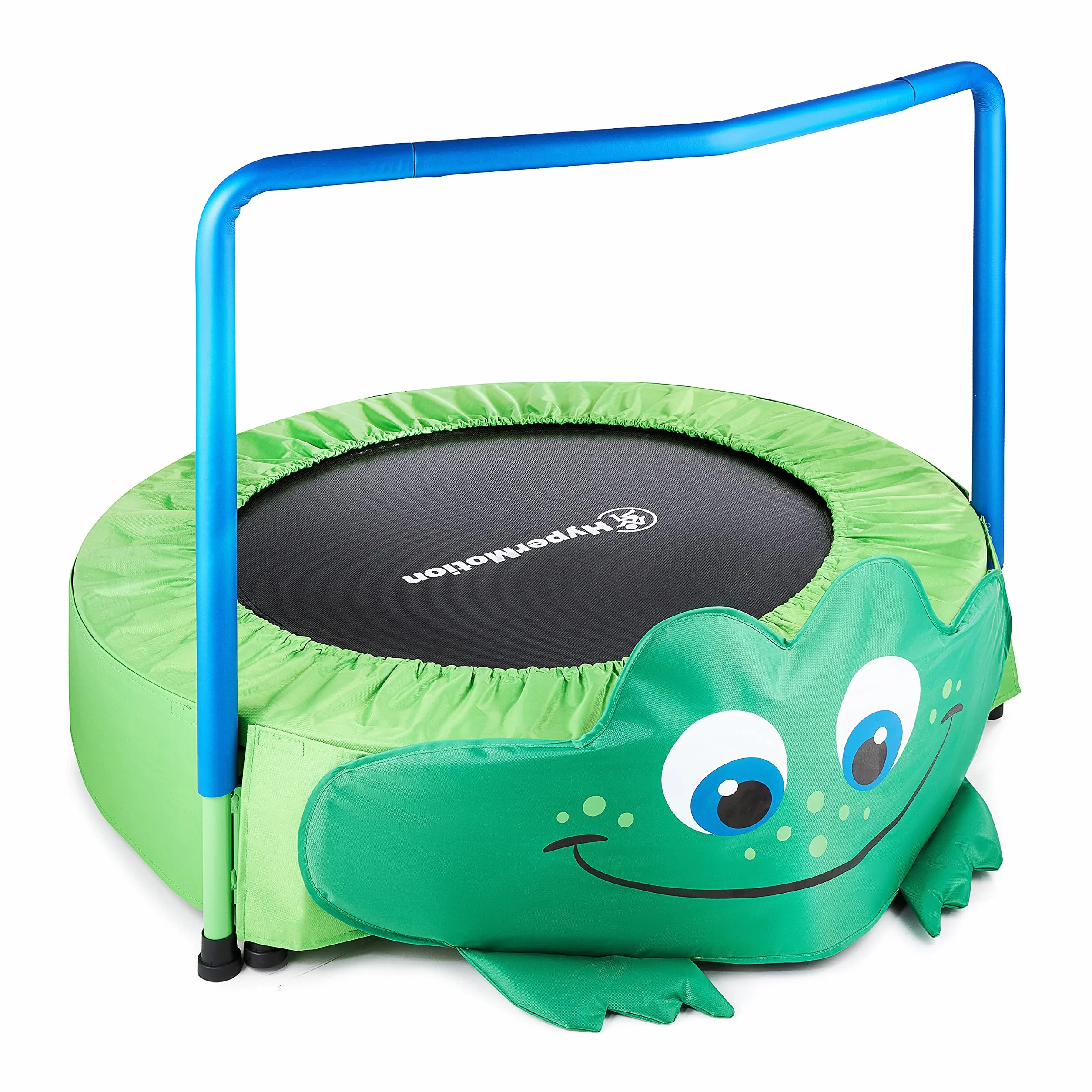 HyperMotion Trampolina dla Dzieci Żabka, 36"/90 cm, Trampolina do Domu i na Dwór, Trampoliny Ogrodowe, Trampolina Domowa z Uchwytem Pokrytym Pianką, Mini Trampolina dla Dzieci 3+ do Domu, Maks. 25 kg