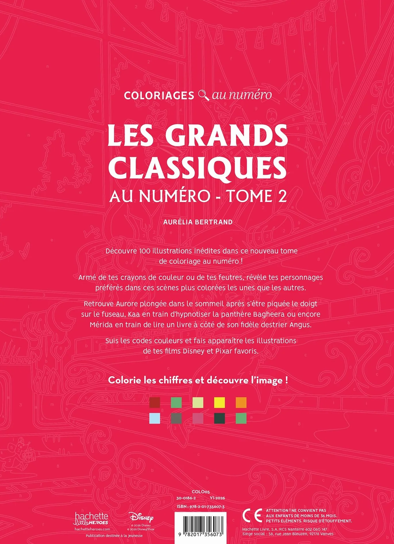 Coloriages au numéro - Grands classiques Tome 2