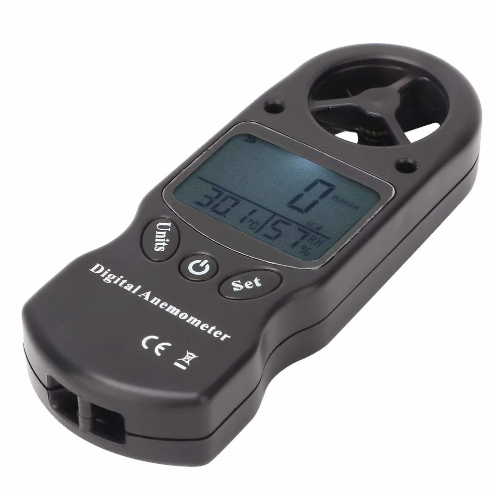 cyfrowy anemometr, higrometr, 3 w 1, wielofunkcyjny, cyfrowy termohigrometr, przenośny miernik prędkości wiatru