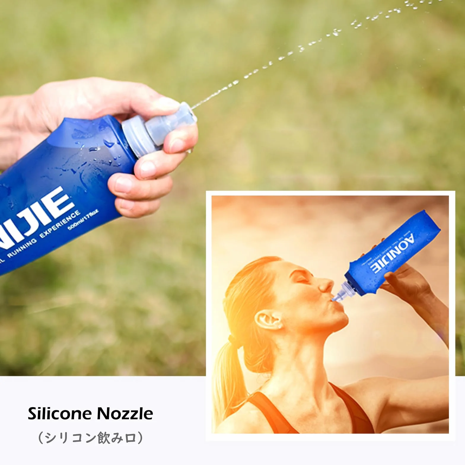 TRIWONDER Składana butelka z TPU na wodę 250 ml bez BPA do biegania