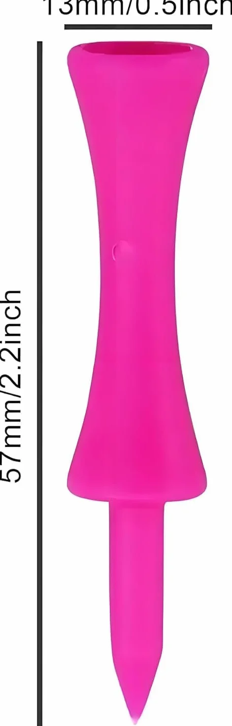 Plastikowe tee golfowe 57 mm 100 sztuk różowe do ćwiczeń i treningu