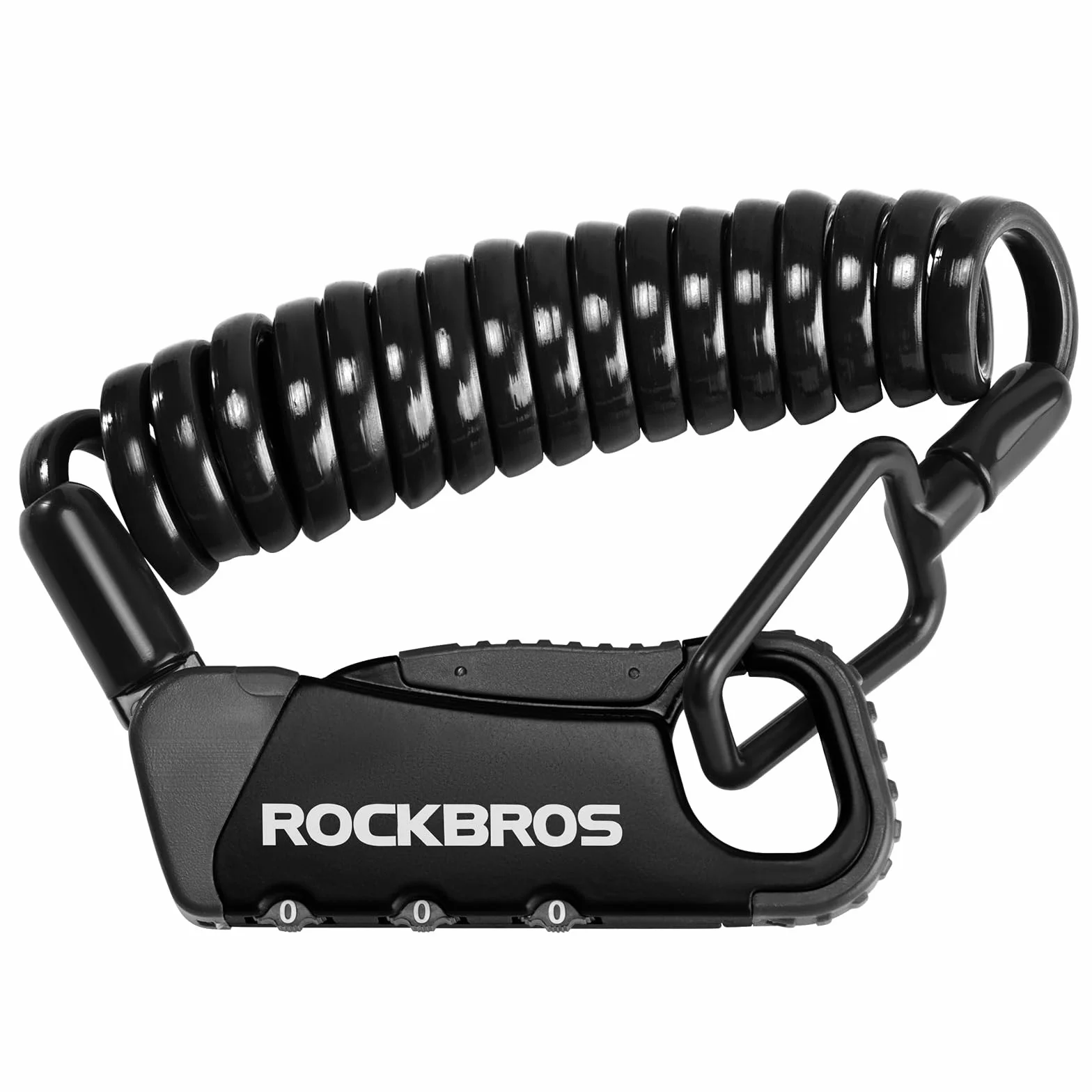 ROCKBROS 150 cm zamek do kasku, przenośny zamek szyfrowy o wysokim poziomie bezpieczeństwa z 3-cyfrowym kodem, do rowerowego kasku motocyklowego, wózka, skutera