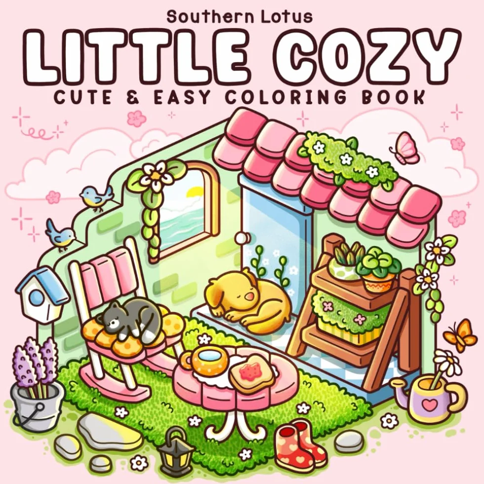 Little Cozy: Coloring Book for Adults and Teens Featuring Hygge Corners and Pocket Spaces, Easy and Cute Designs for Relaxation and Chill
