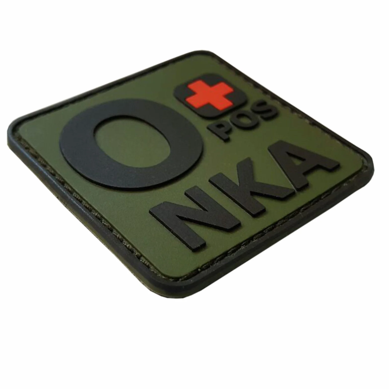LEGEEON Olive Drab OPOS O+ NKA OD Blood Type No Known Allergies Morale PVC Rubber Fastener Patch