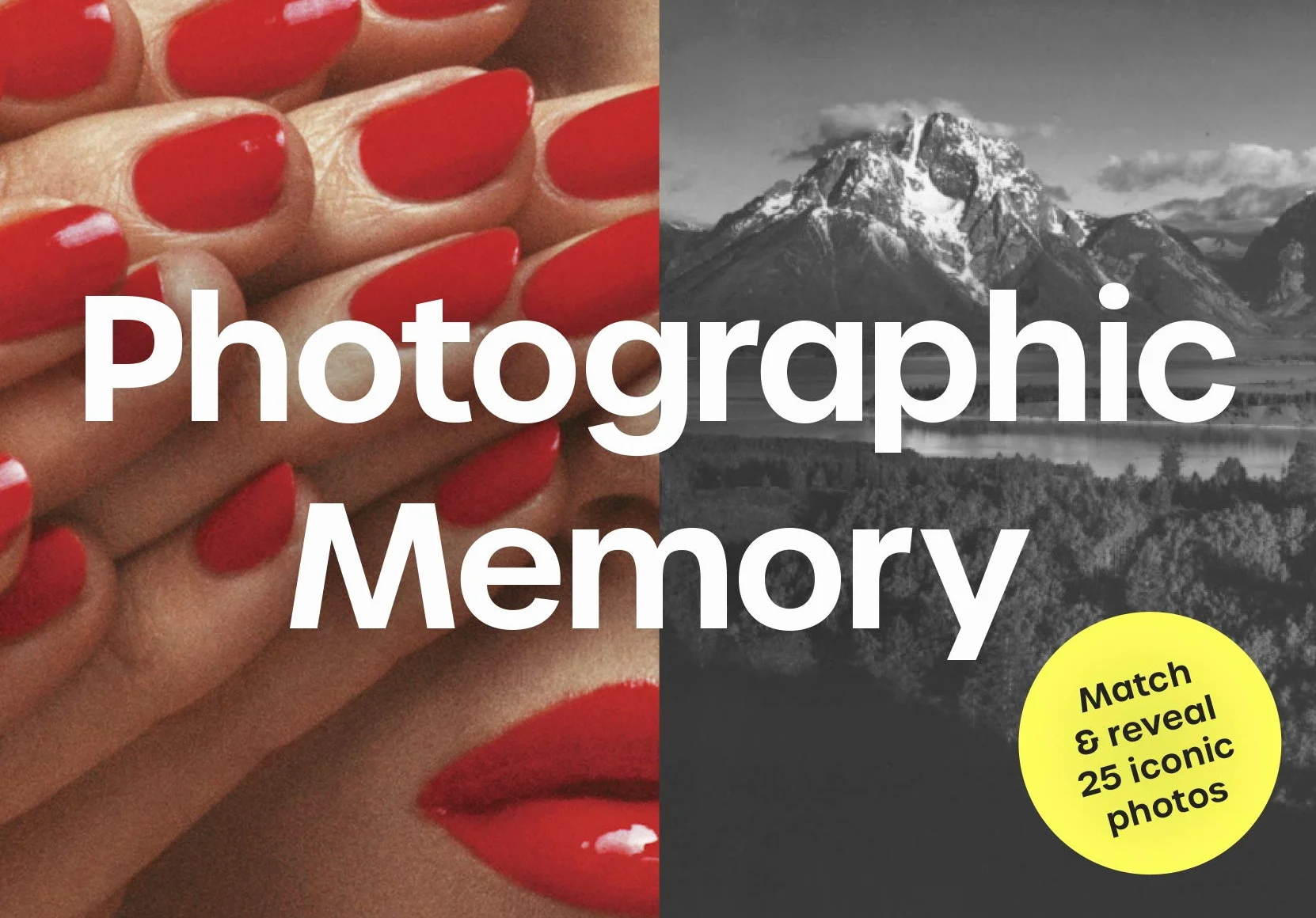 Photographic Memory /anglais: Match & reveal 25 iconic photos