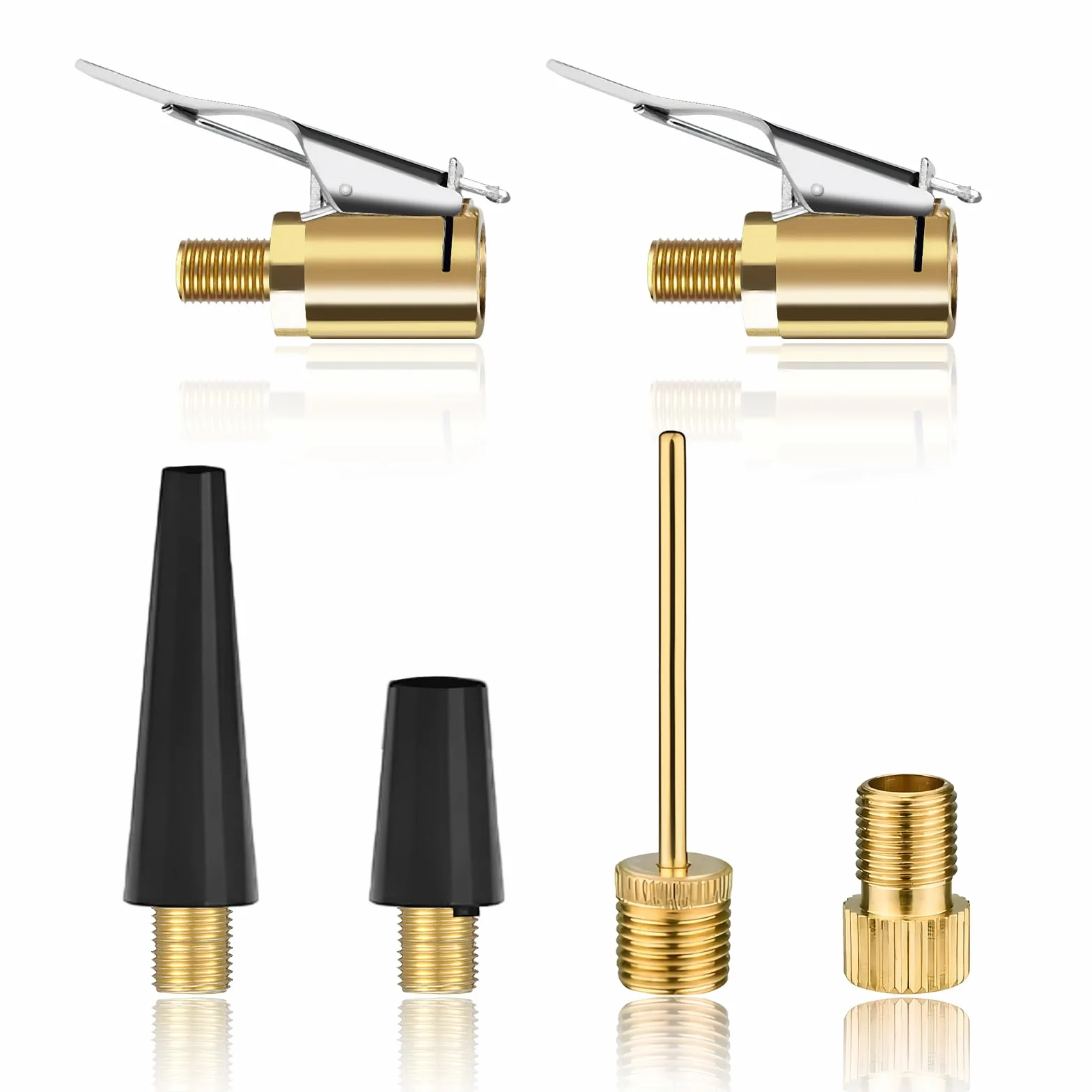 Zestaw adapterów do wentyli 2 x Air Chuck 8 mm wtyczka dźwigni do wentyla samochodowego roweru adapter do wentylu francuskiego igła do piłek