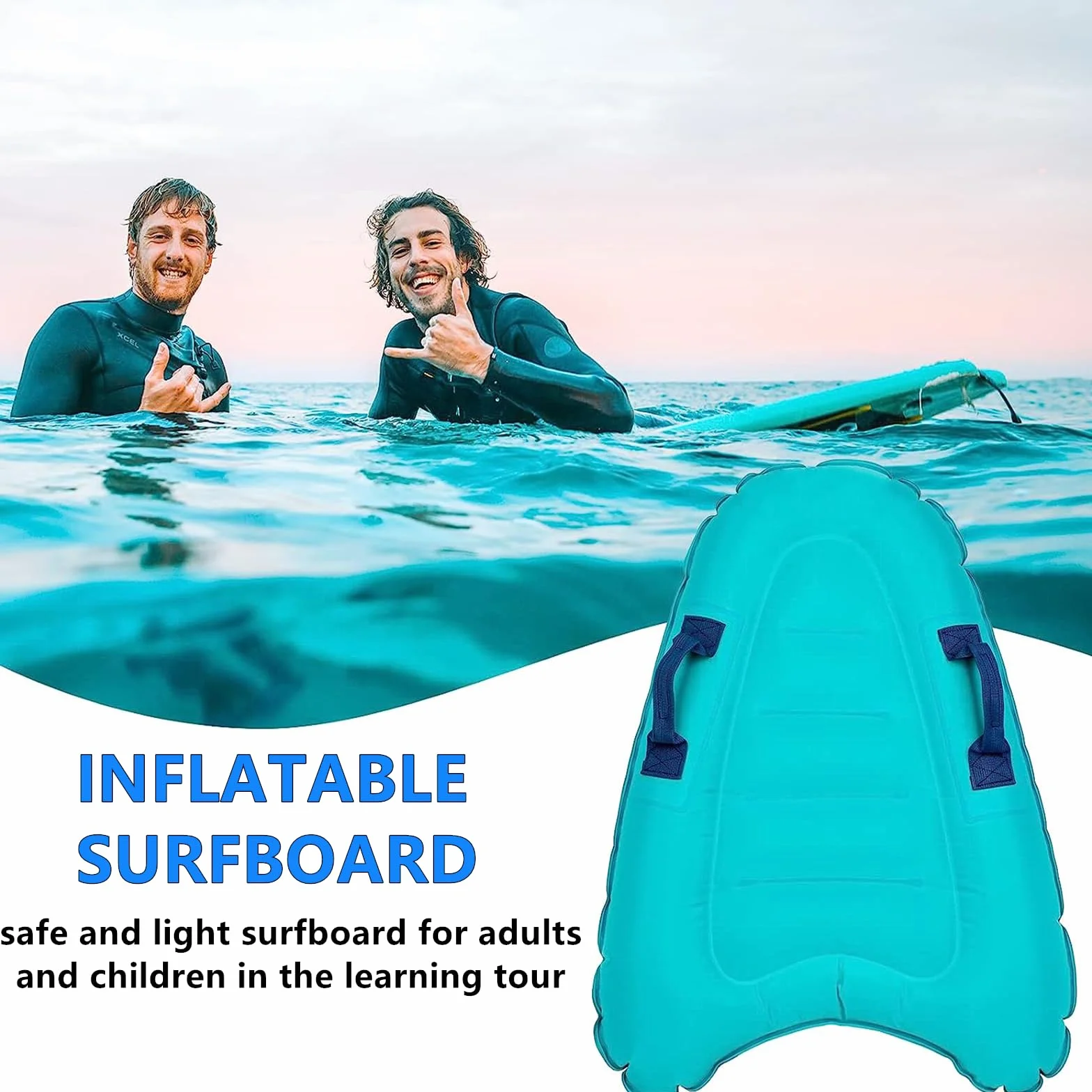 gotyou Nadmuchiwana deska surfingowa bodyboard z uchwytami dla dzieci dorosłych początkujących