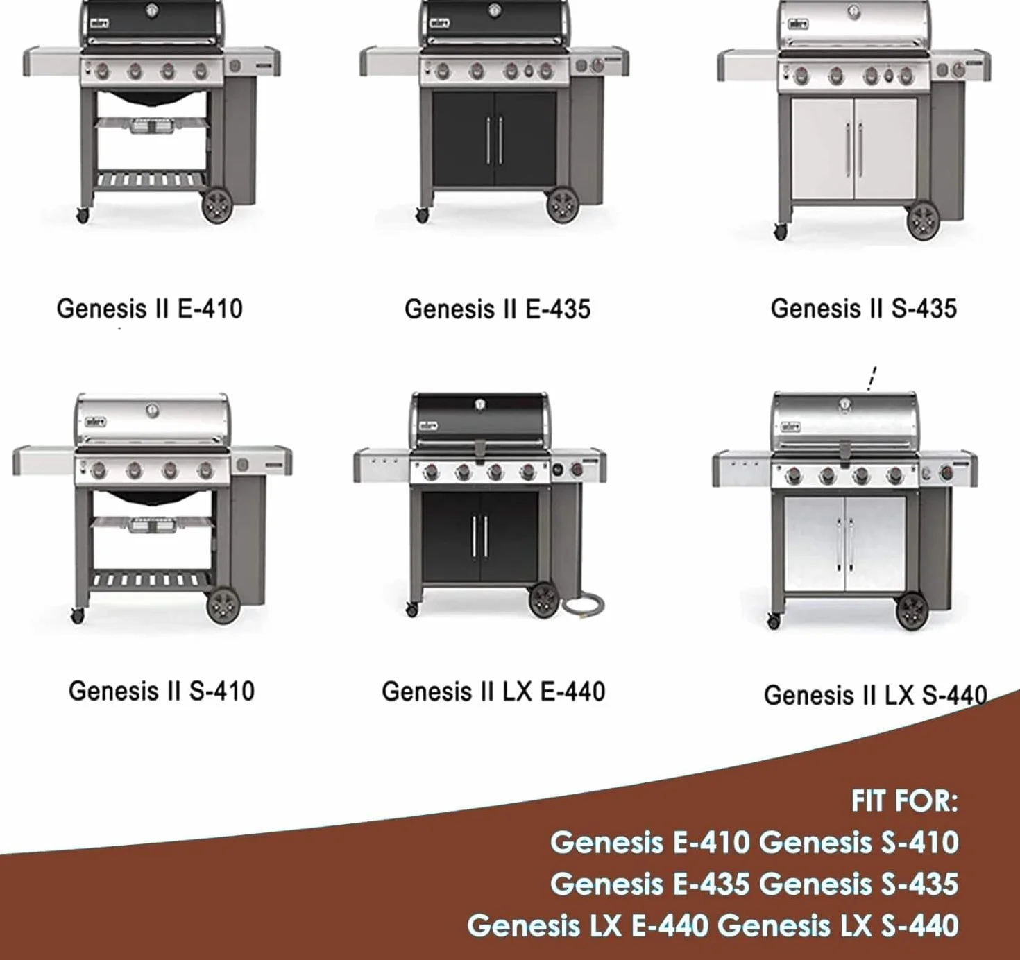 GFTIME 47,5 x 85 cm żeliwne ruszty do grilla Weber Genesis II 400, Genesis II LX 400, do grilla gazowego Genesis ll/LX S410 E410 S415 E415 S435 E435 E440 S440, części zamienne do Weber 6608 9 660 97