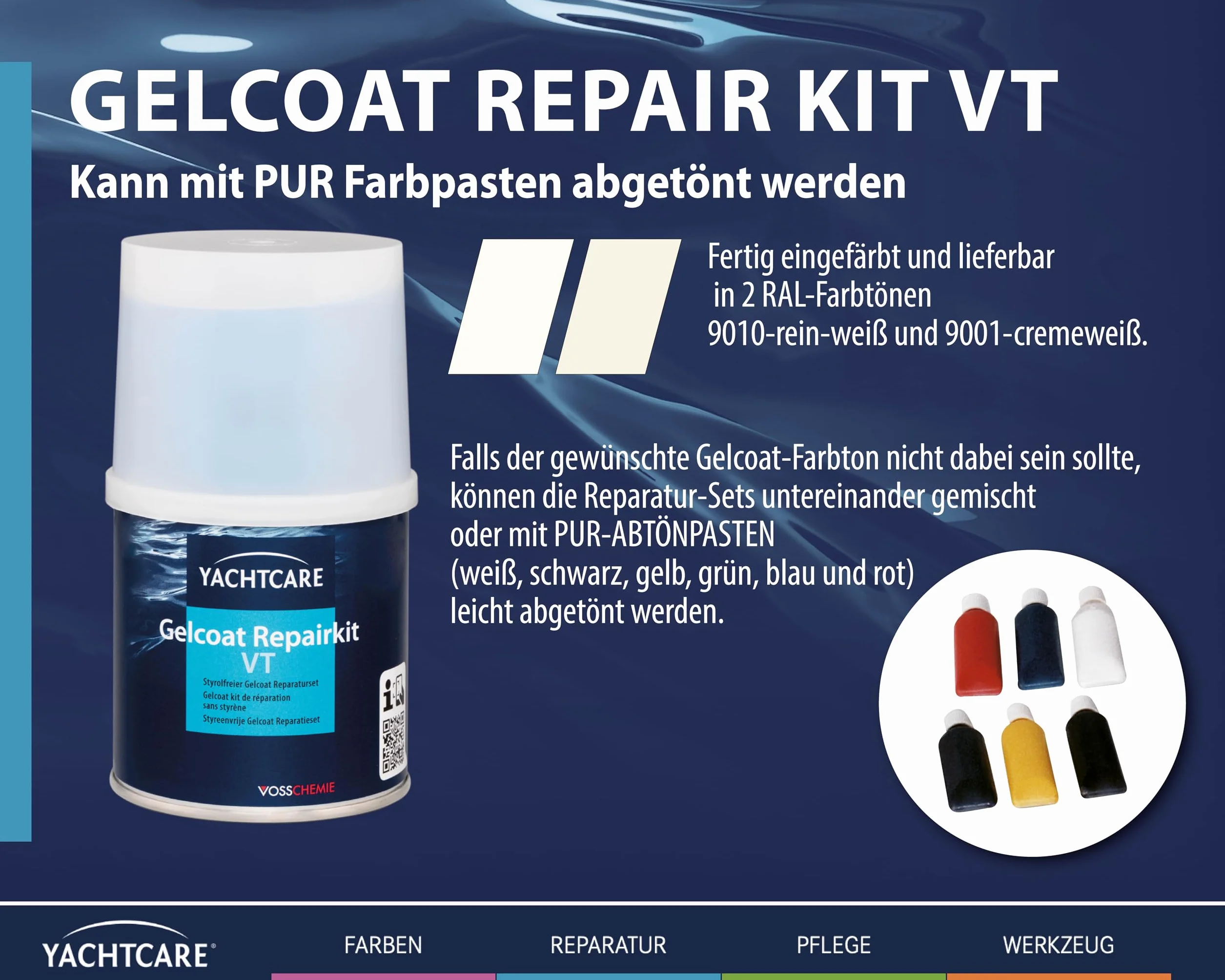 Yachtcare Gelcoat Repair Kit 200 g – do niezawodnej naprawy uszkodzeń żelowych