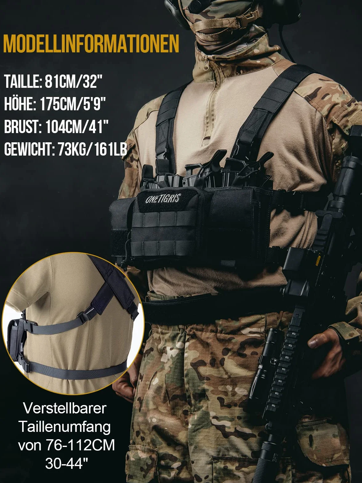 OneTigris Kamizelka Taktyczna Regulowana Wodoszczelna Airsoft