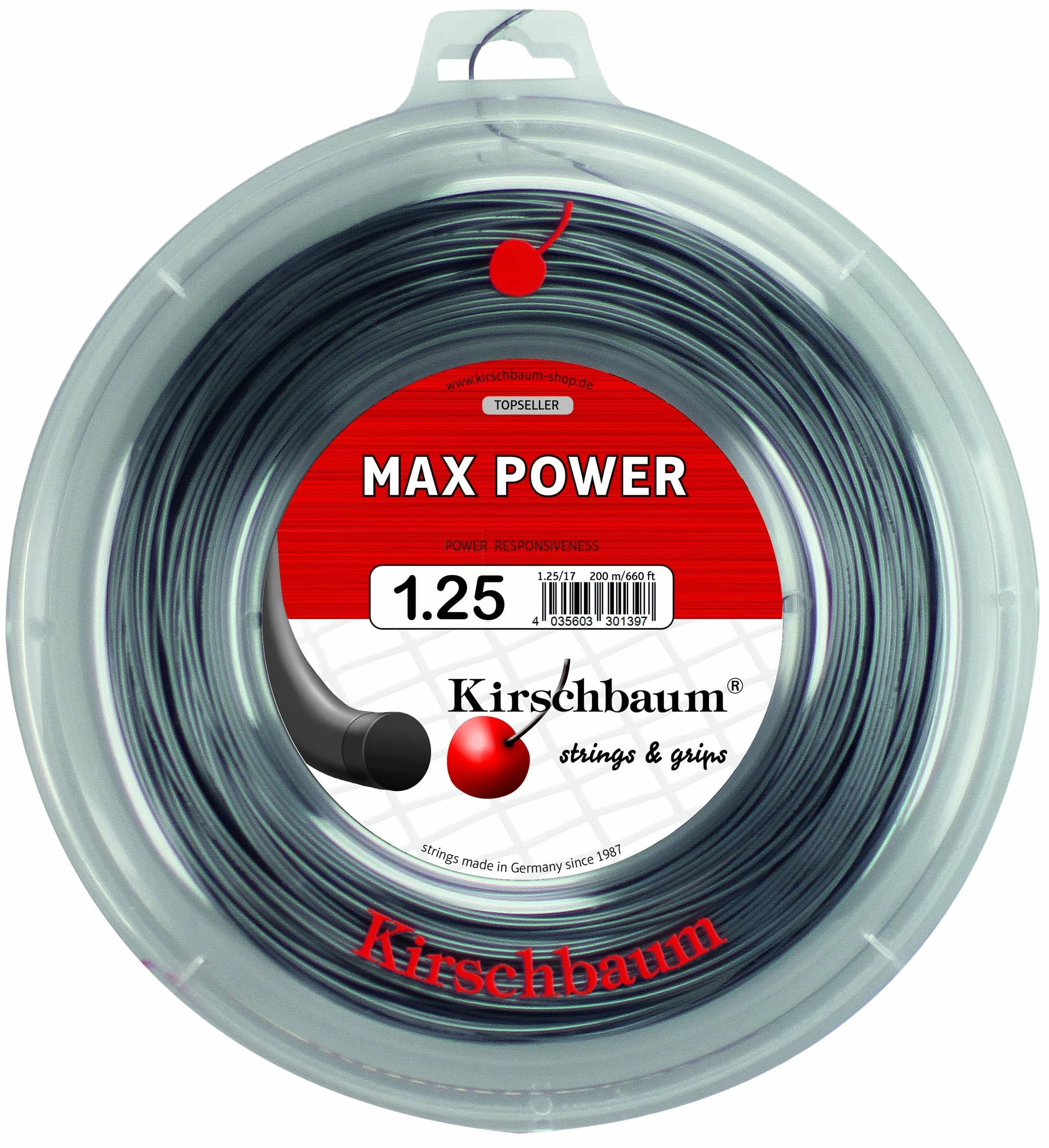 Kirschbaum Kołowrotek do strun Max Power 200 m antracyt