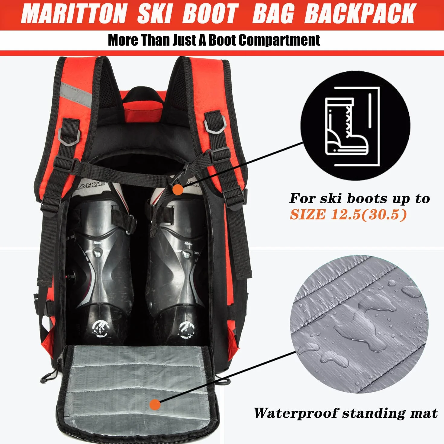 Torba na buty narciarskie – buty narciarskie i snowboardowe plecak podróżny na kask narciarski, gogle, rękawiczki, narty, snowboard i akcesoria.