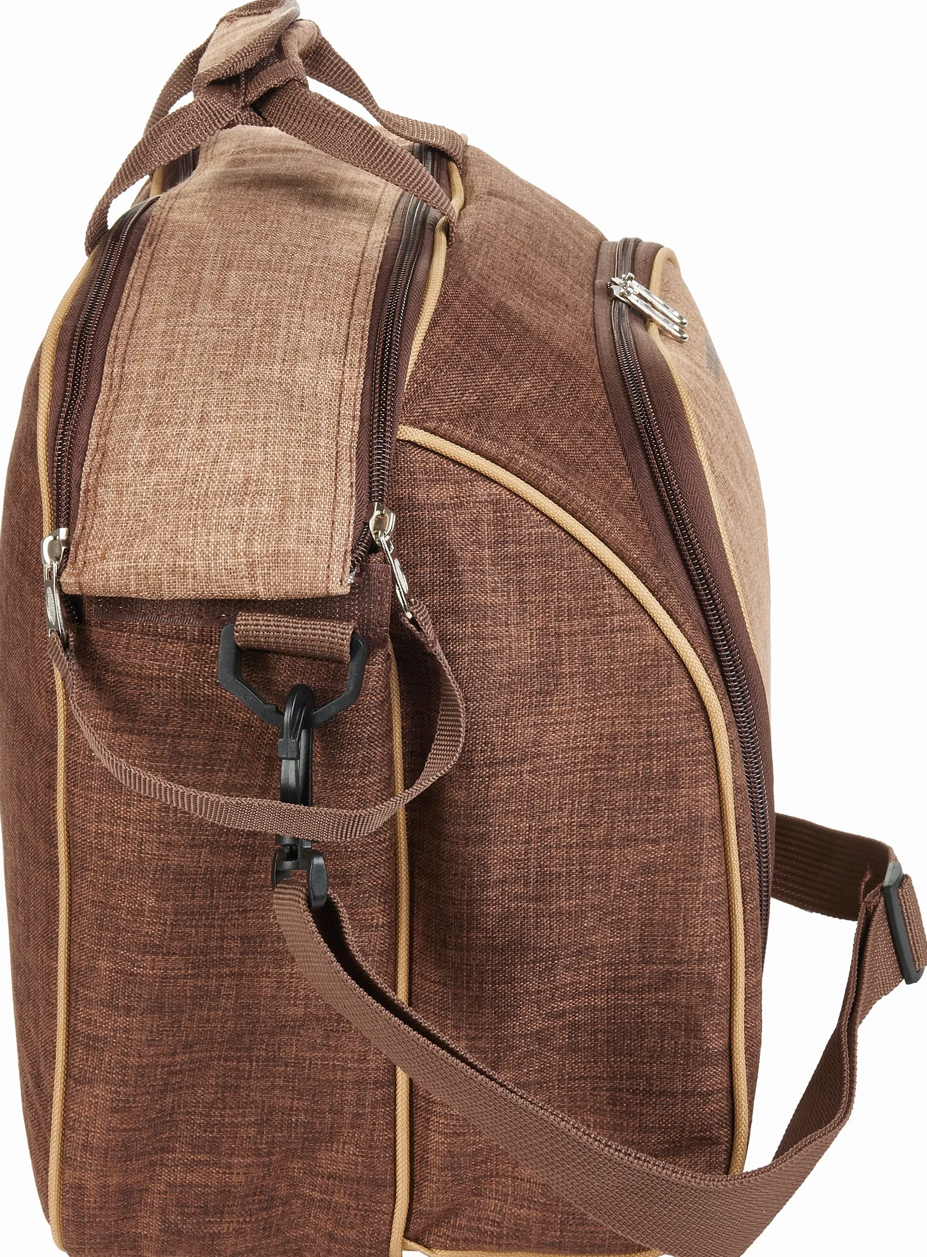 Brubaker Torba piknikowa dla 4 osób z komorą chłodzącą – przenośna jako torba na ramię lub torba na ramię – brązowa 38 × 30 x 21,5 cm