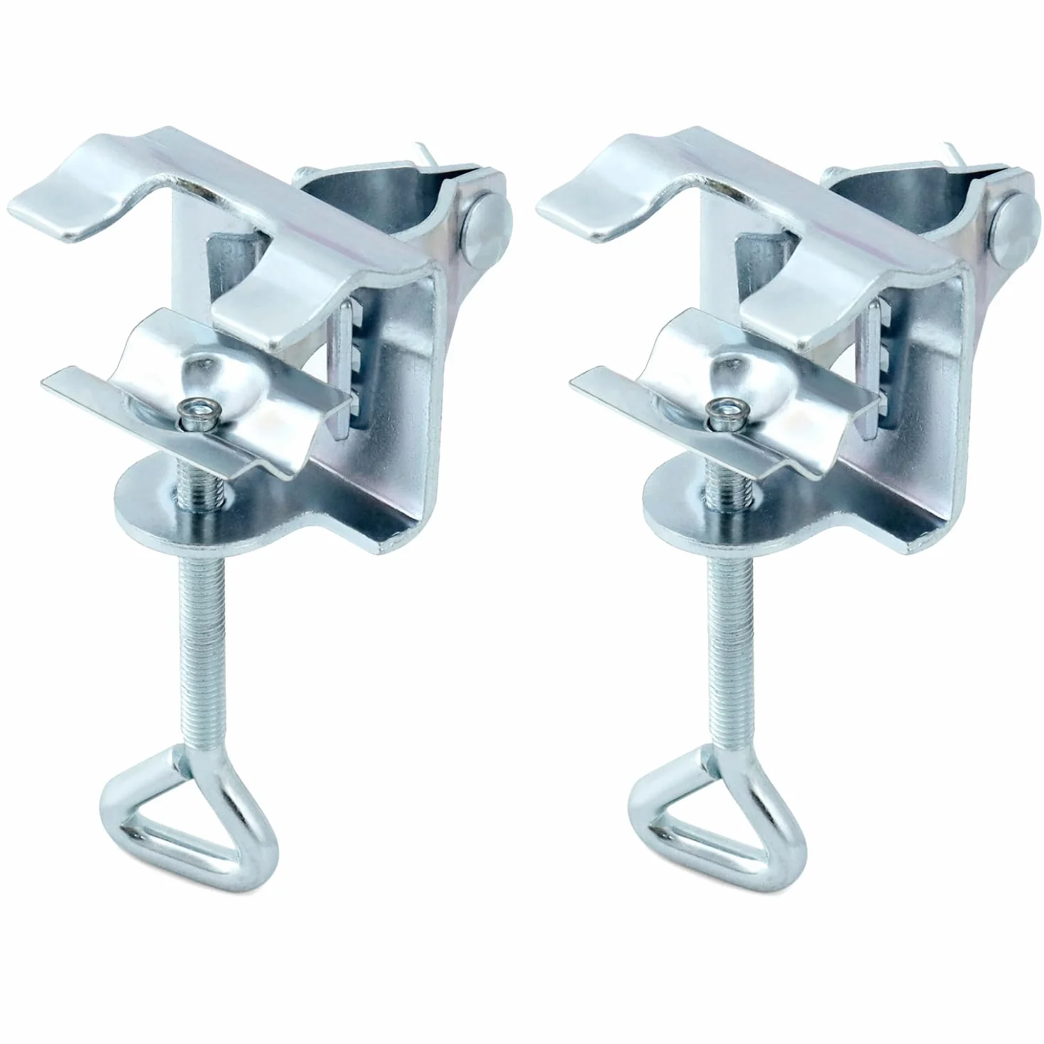 QWORK® 2 sztuki stojaków na parasole balkonowe, zacisk stołowy do parasoli przeciwsłonecznych bez wiercenia, uchwyt na parasol przeciwsłoneczny Ø 19-32 mm, do poręczy balkonowych lub stołów