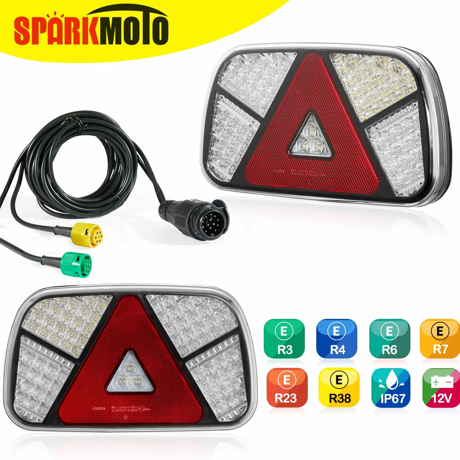 Zestaw tylnych pilotów Przyczepa LED 13 Pinów, 12V, kabel 5 m, wtyczka 13 pinów, złącze 6 pinów