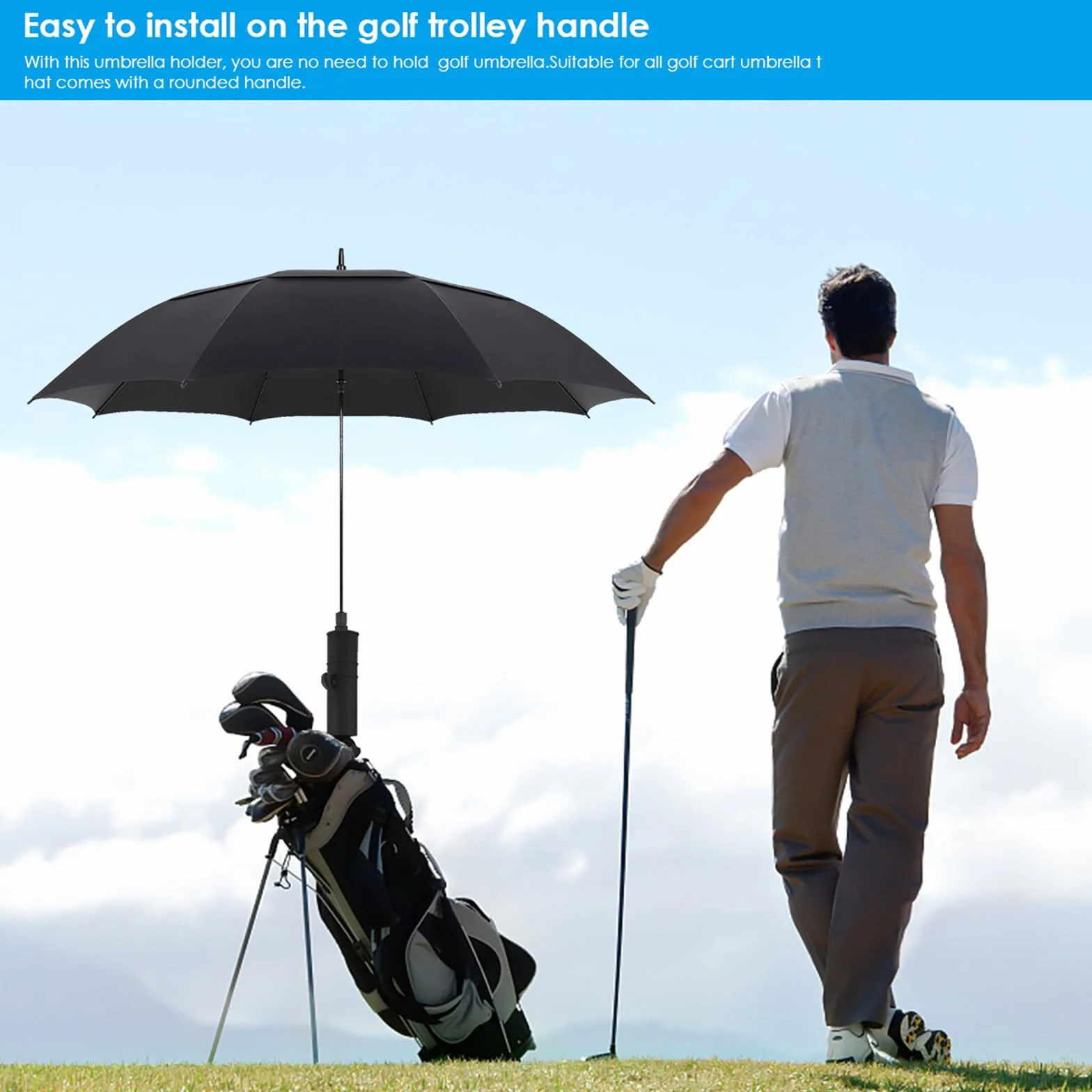 Stojak na parasol regulowany uchwyt na wózek golfowy klips mocowanie