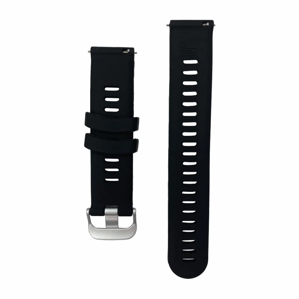 Silikonowy pasek zapasowy 20mm kompatybilny z Garmin Forerunner 245/245 Music, 645/645 Music, Vivoactive 3/5/3 Music, Vivomove HR/Venu/Move 3 Czarny