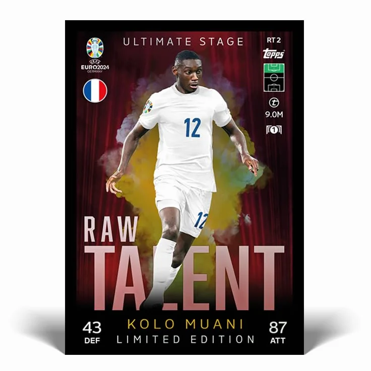 Topps Match Attax Euro 2024 Booster Tin Raw Talent 28 kart 3 ekskluzywne karty