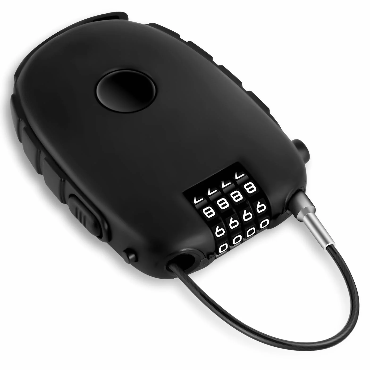 Ainiv 1 x 4-cyfrowa kombinacja zamka kablowego, 75 cm rdzeń ze stali nierdzewnej, wysuwany zamek rowerowy, elastyczne zamki na hasło narciarskie i zabezpieczające, mocne zamki druciane do bagażu
