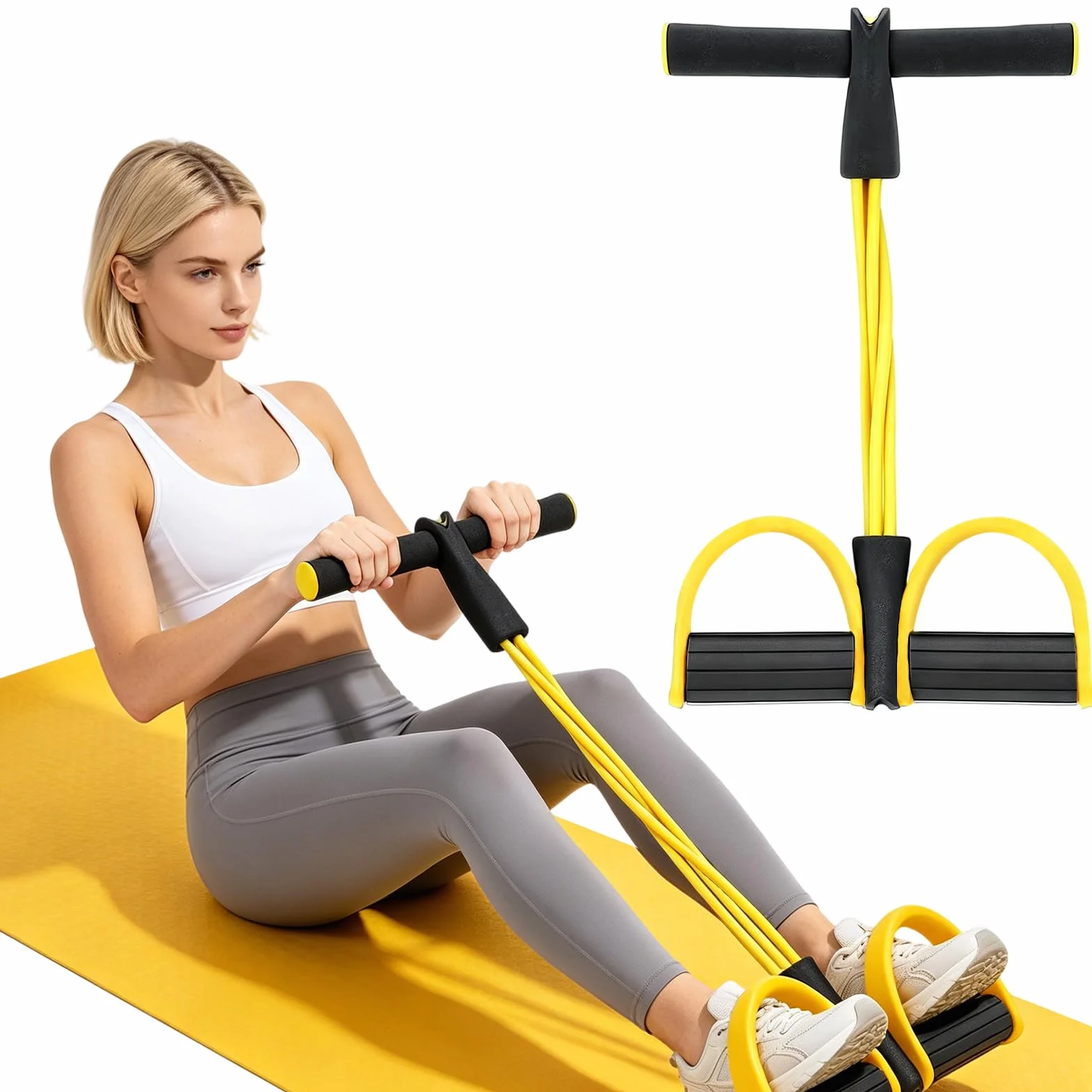 Taśmy oporowe do fitnessu z pedałem stóp ekspander