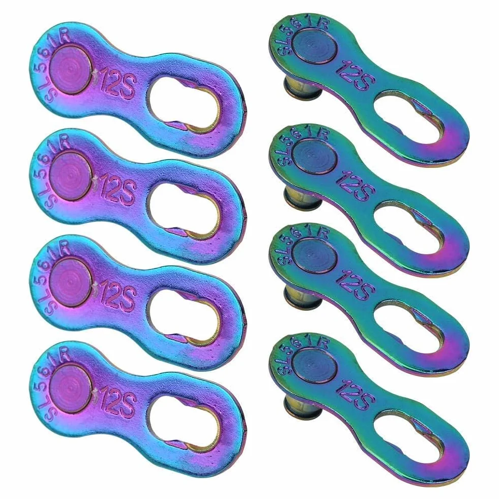 4Pair Steel Bike Chain Link Quick-Link Prędkość łańcucha rowerowego lub 12 Speed ​​Chain Missing Link Connector Repair (kolorowy)