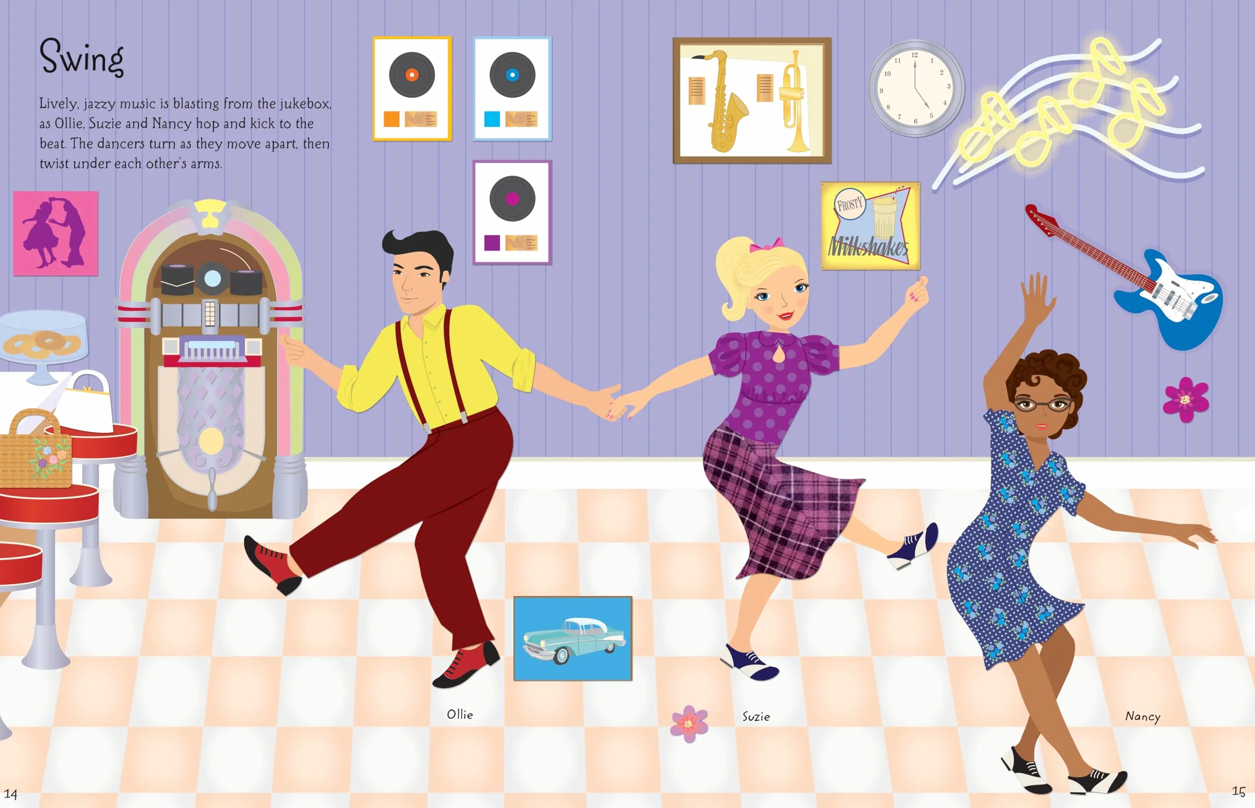 Sticker Dolly Dressing Dancers