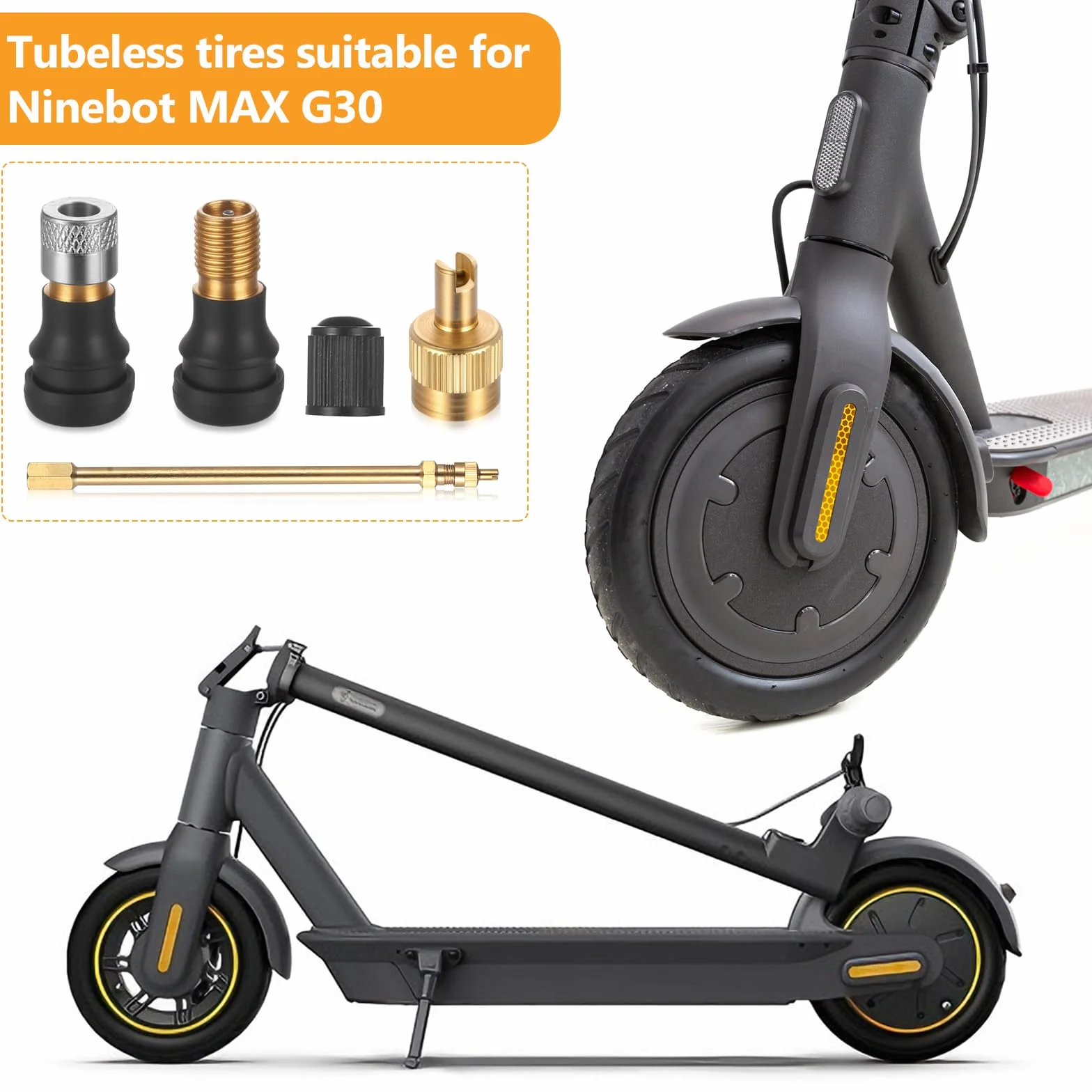 Zawory bezdętkowe do hulajnogi Xiaomi Ninebot G30 Segway, adapter przedłużający zawór opon