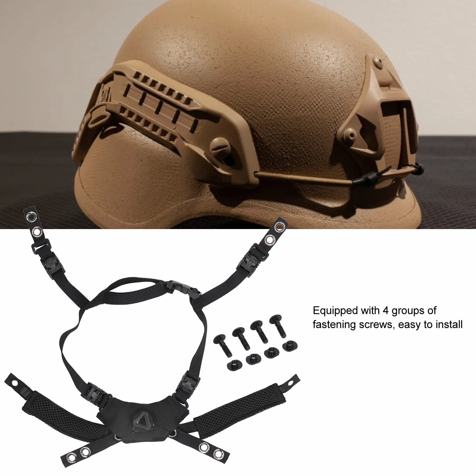 Wendy Pasek Podbródkowy Regulowany Taktyczny do Hełmu Airsoft Explorer Advanced Fast Helmet Wymiana