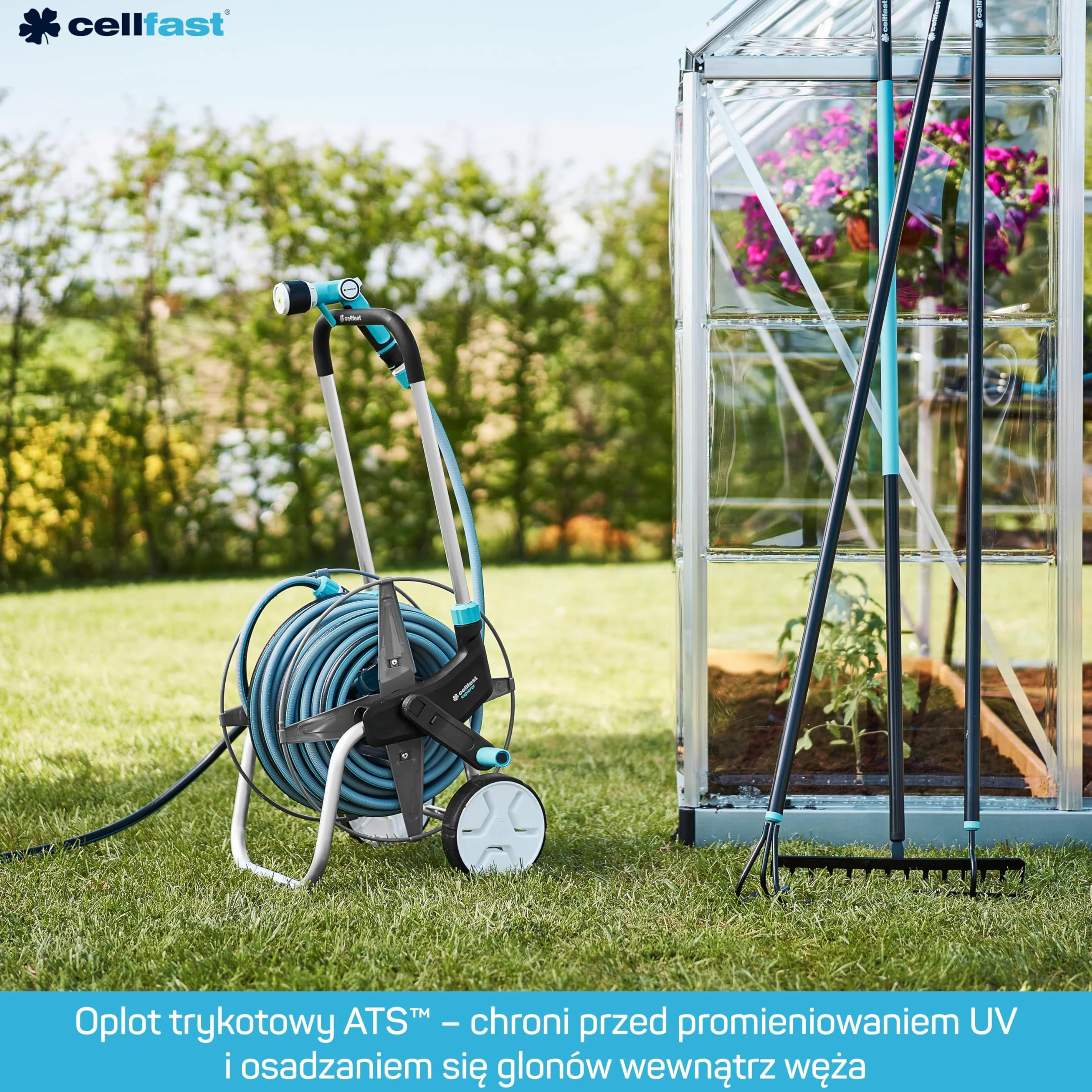 Cellfast Wąż Ogrodowy Smart Pro ATS - 4-Warstwowy - Wytrzymały - 1/2" 50 m - Nawadnianie Ogrodu