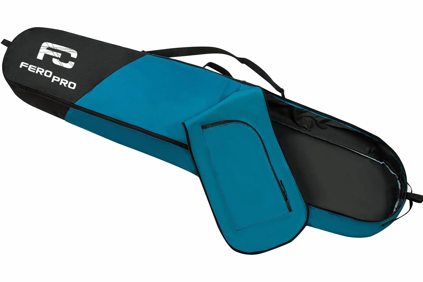 Ferocity Premium torba snowboardowa Board Bag pokrowiec 170 cm z wodoodpornego poliestru z paskiem do noszenia i paskiem na ramię, ciemnoniebieska, granatowy